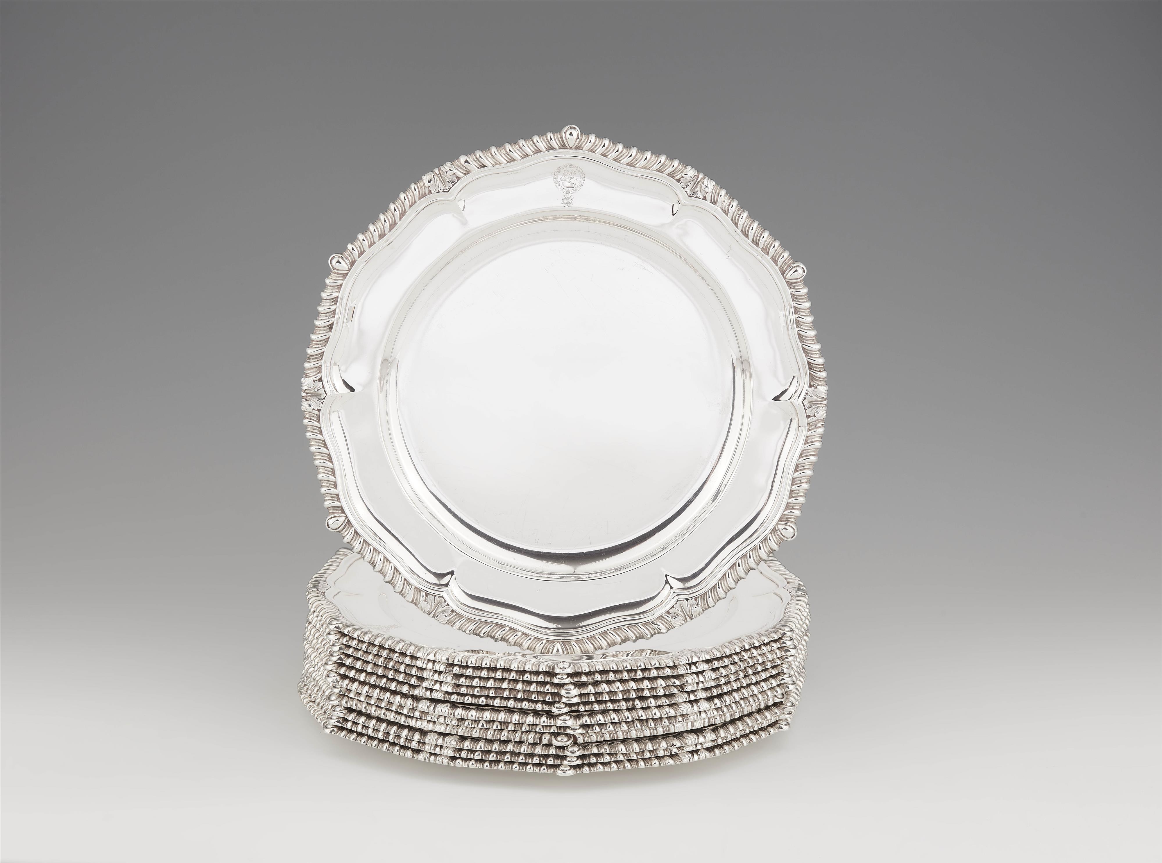 Twelve George III silver plates - image-1
