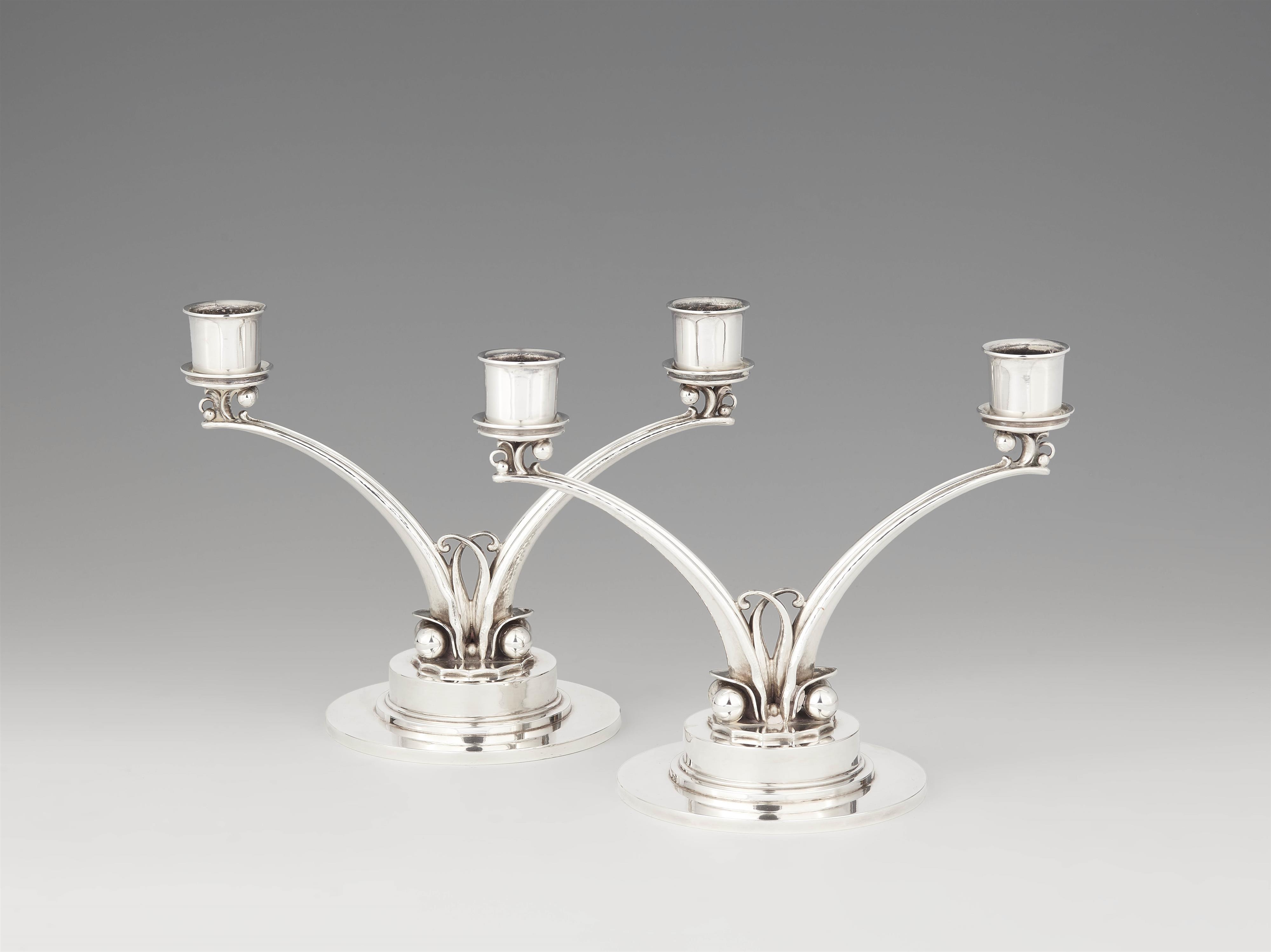 A pair of Copenhagen silver candelabra, model no. 278 - image-1