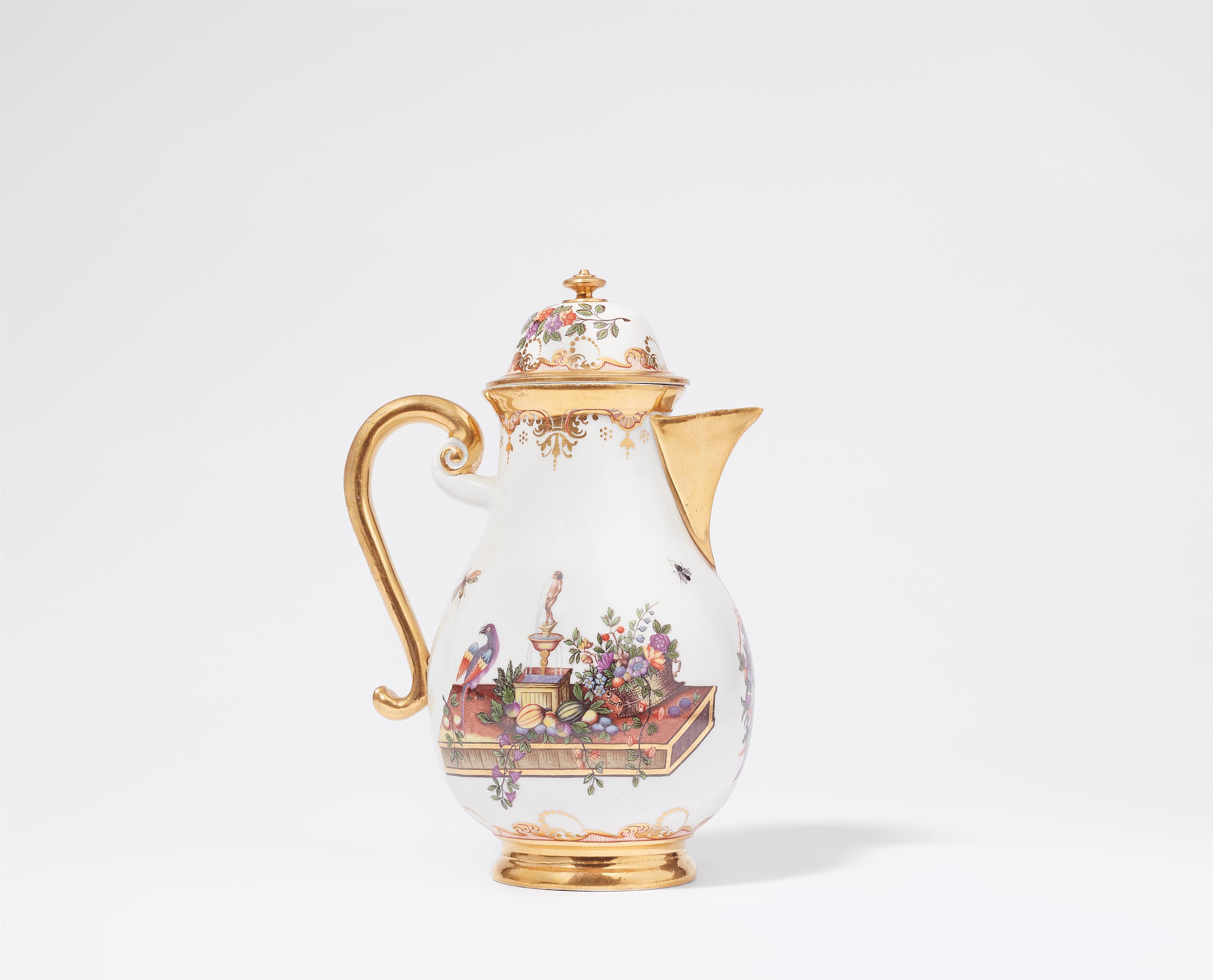 A Meissen porcelain coffee pot with "hausmaler" decor - image-2