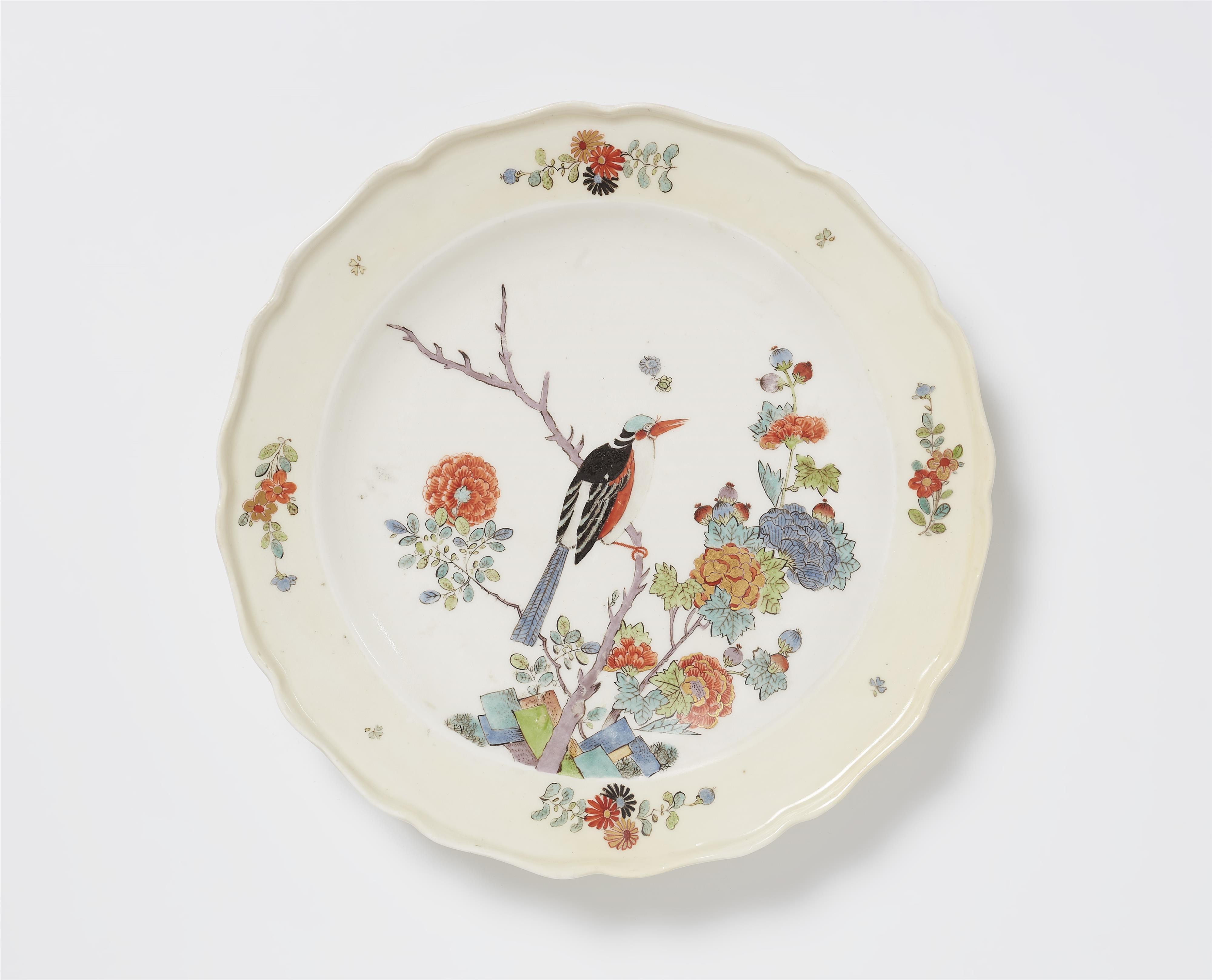 A Meissen porcelain plate with a bird-on-branch motif - image-1