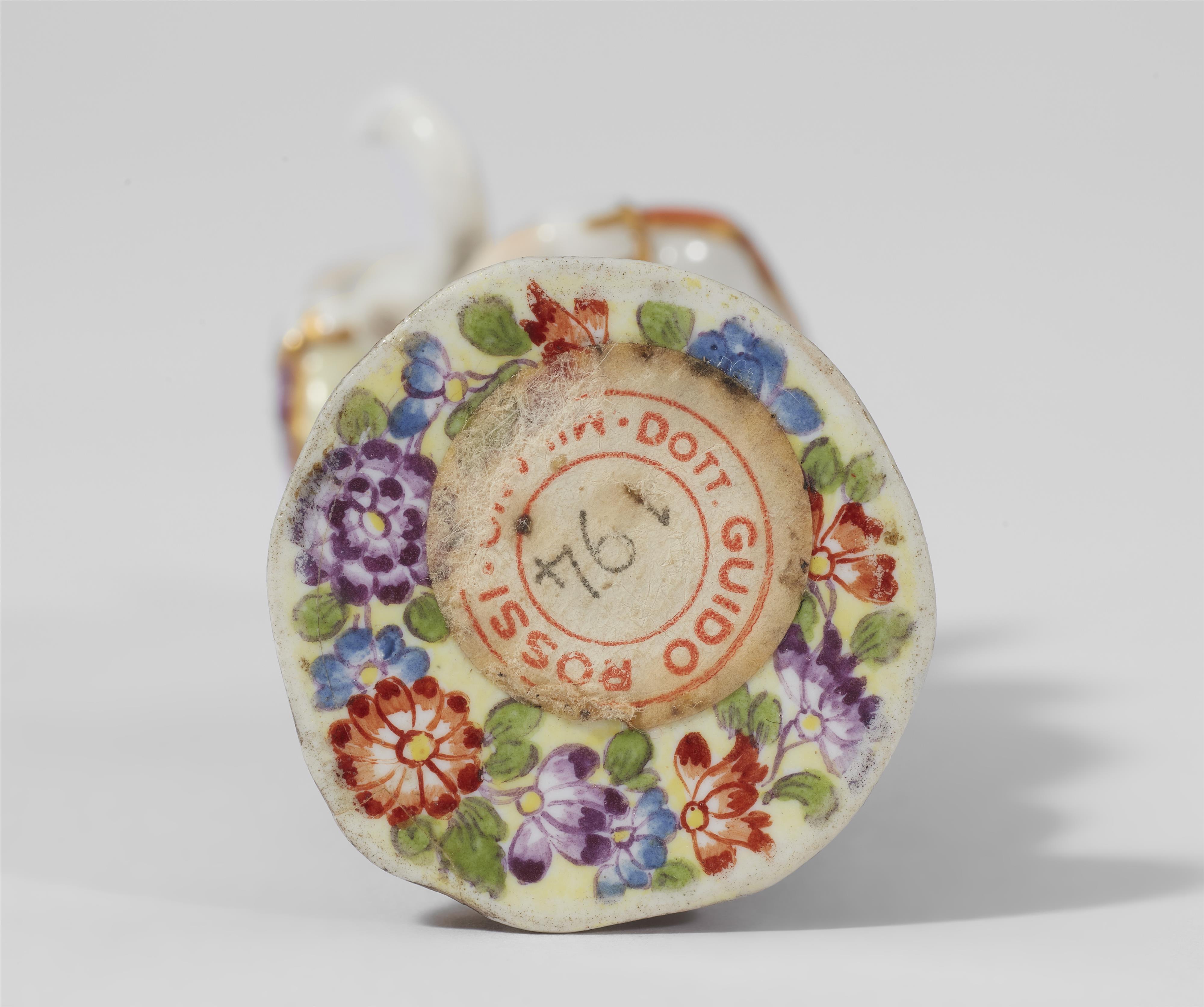 A Meissen porcelain snuff bottle formed as a figure of harlequin with a dog - image-2