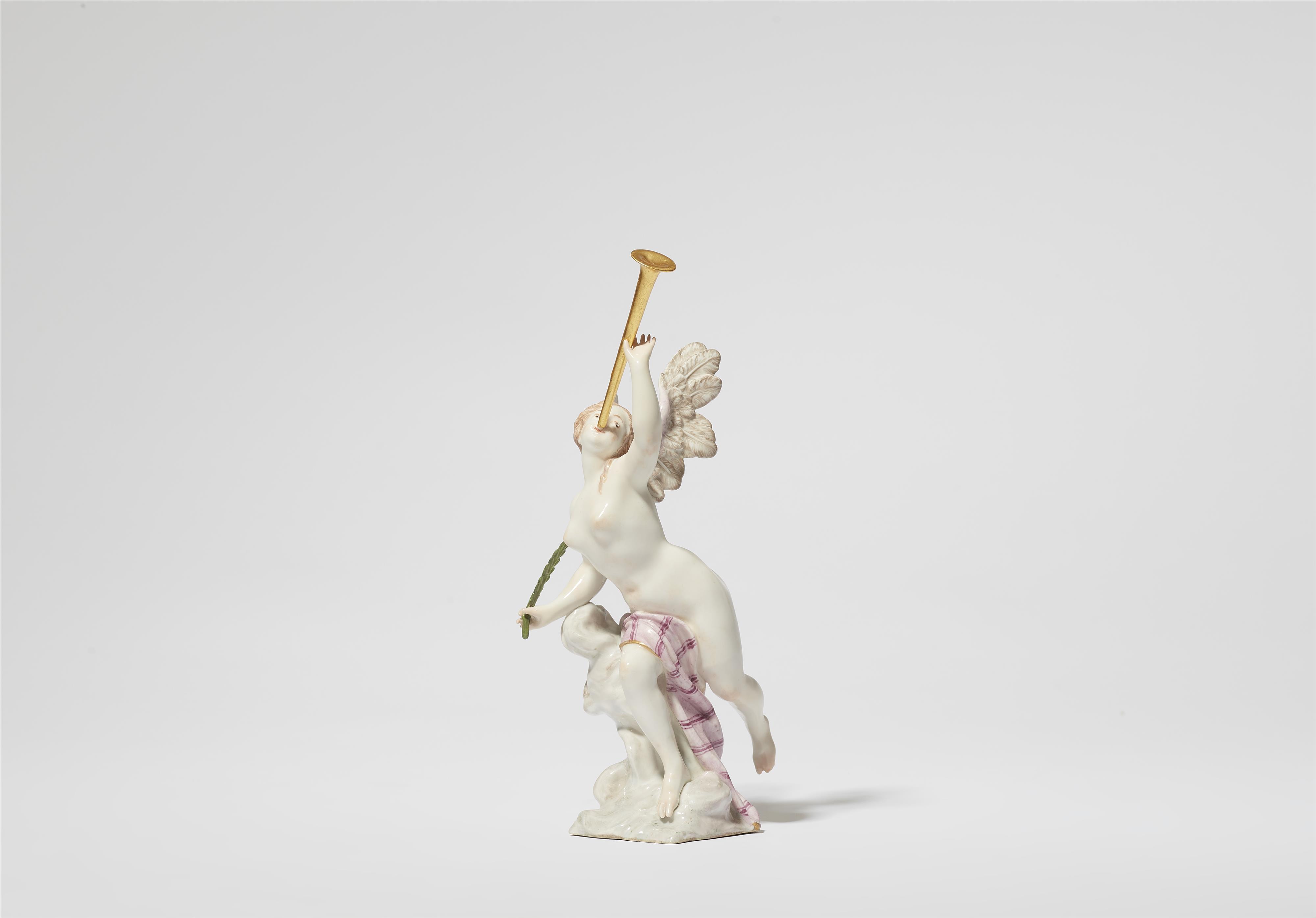 A Nymphenburg porcelain figure of Fama with a trumpet - image-1
