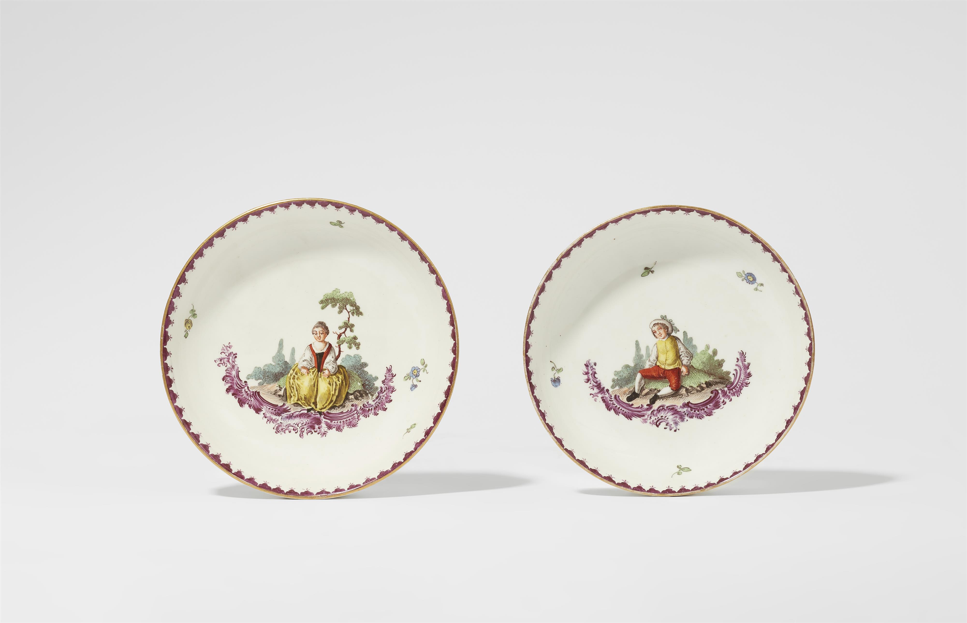 A Höchst porcelain tête à tête with motifs by Oettner - image-2