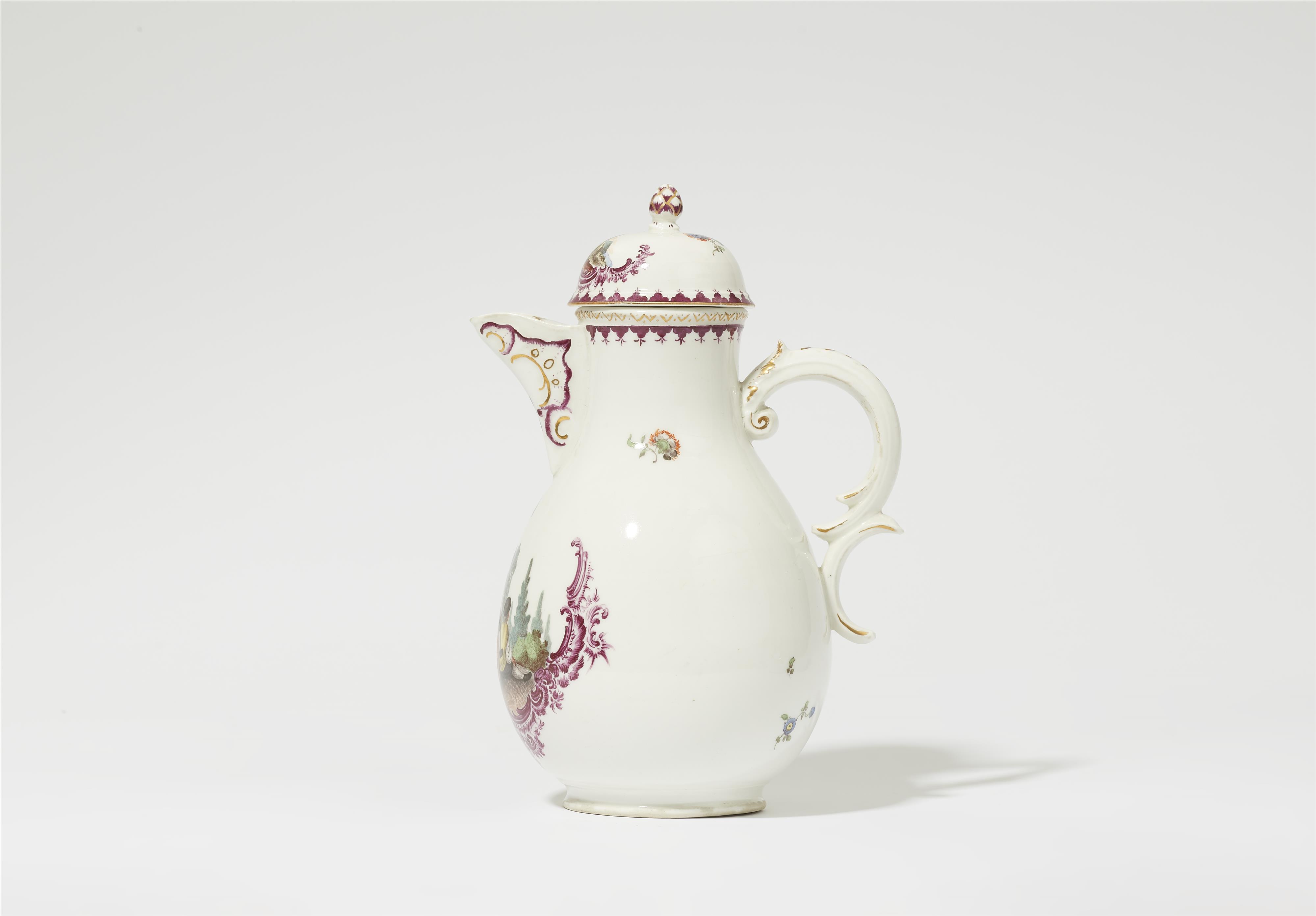 A Höchst porcelain tête à tête with motifs by Oettner - image-10