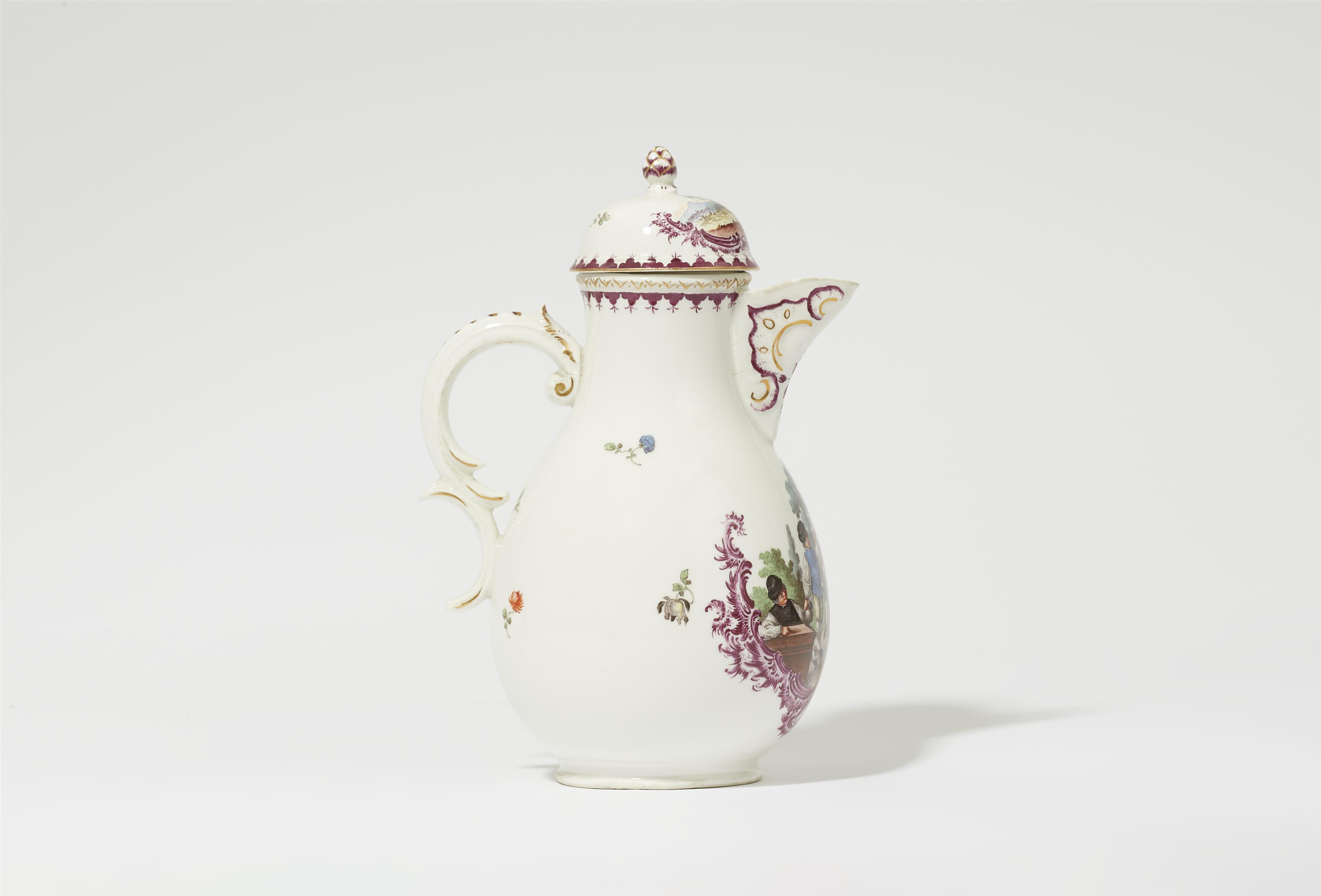 A Höchst porcelain tête à tête with motifs by Oettner - image-12