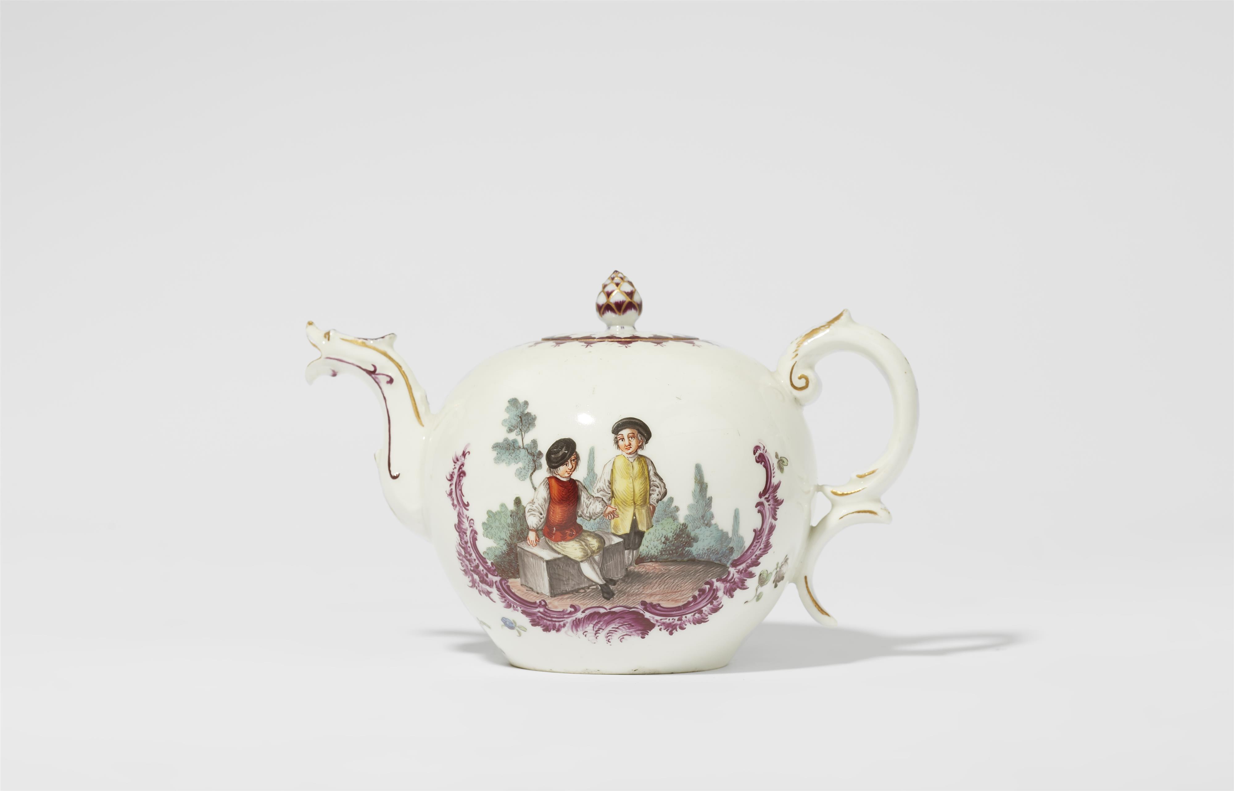 A Höchst porcelain tête à tête with motifs by Oettner - image-13