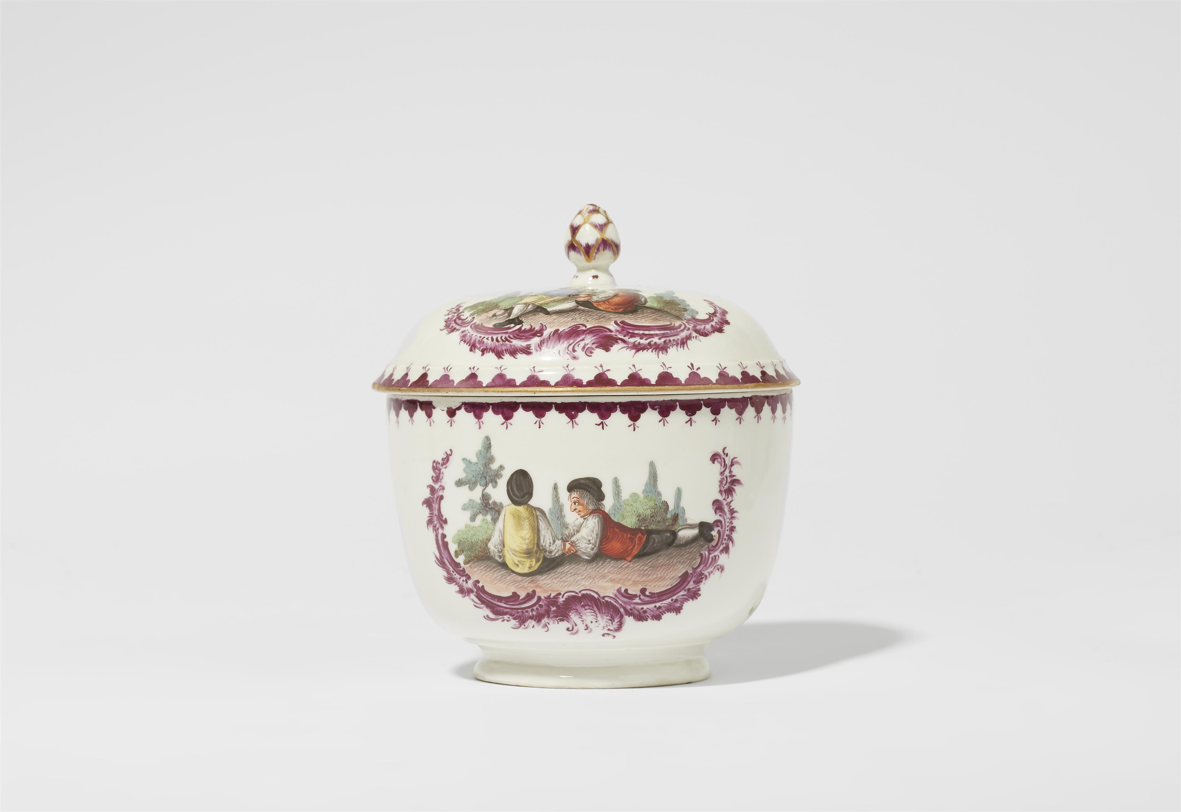 A Höchst porcelain tête à tête with motifs by Oettner - image-15