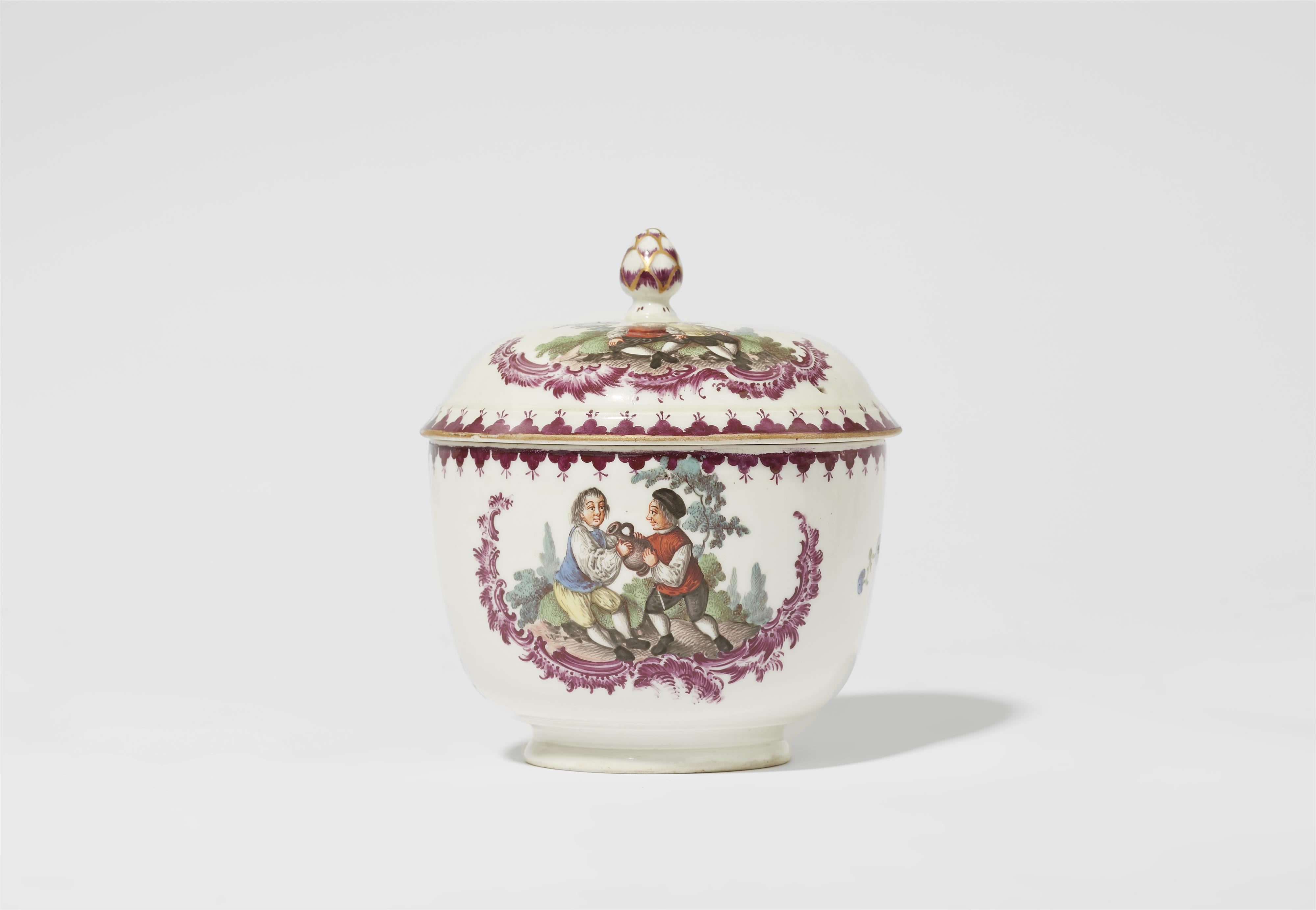 A Höchst porcelain tête à tête with motifs by Oettner - image-16