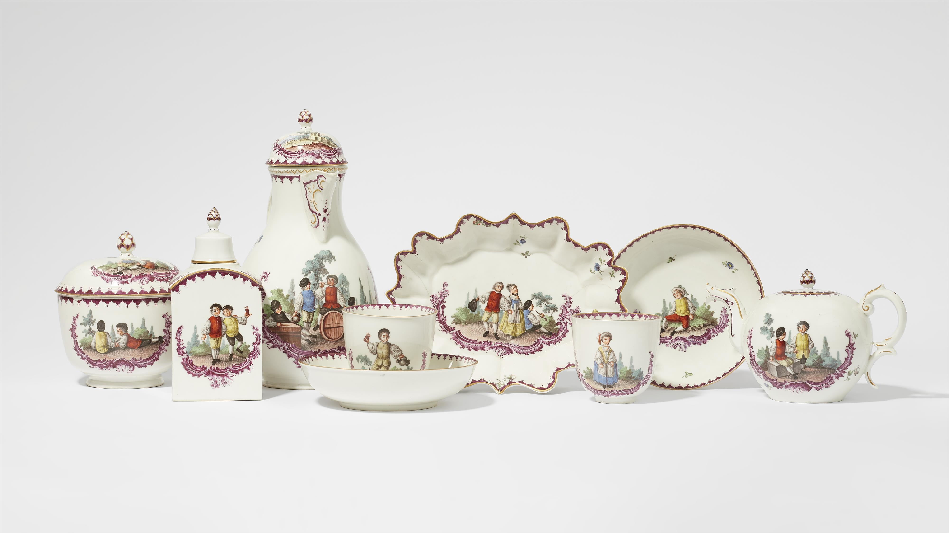 A Höchst porcelain tête à tête with motifs by Oettner - image-1