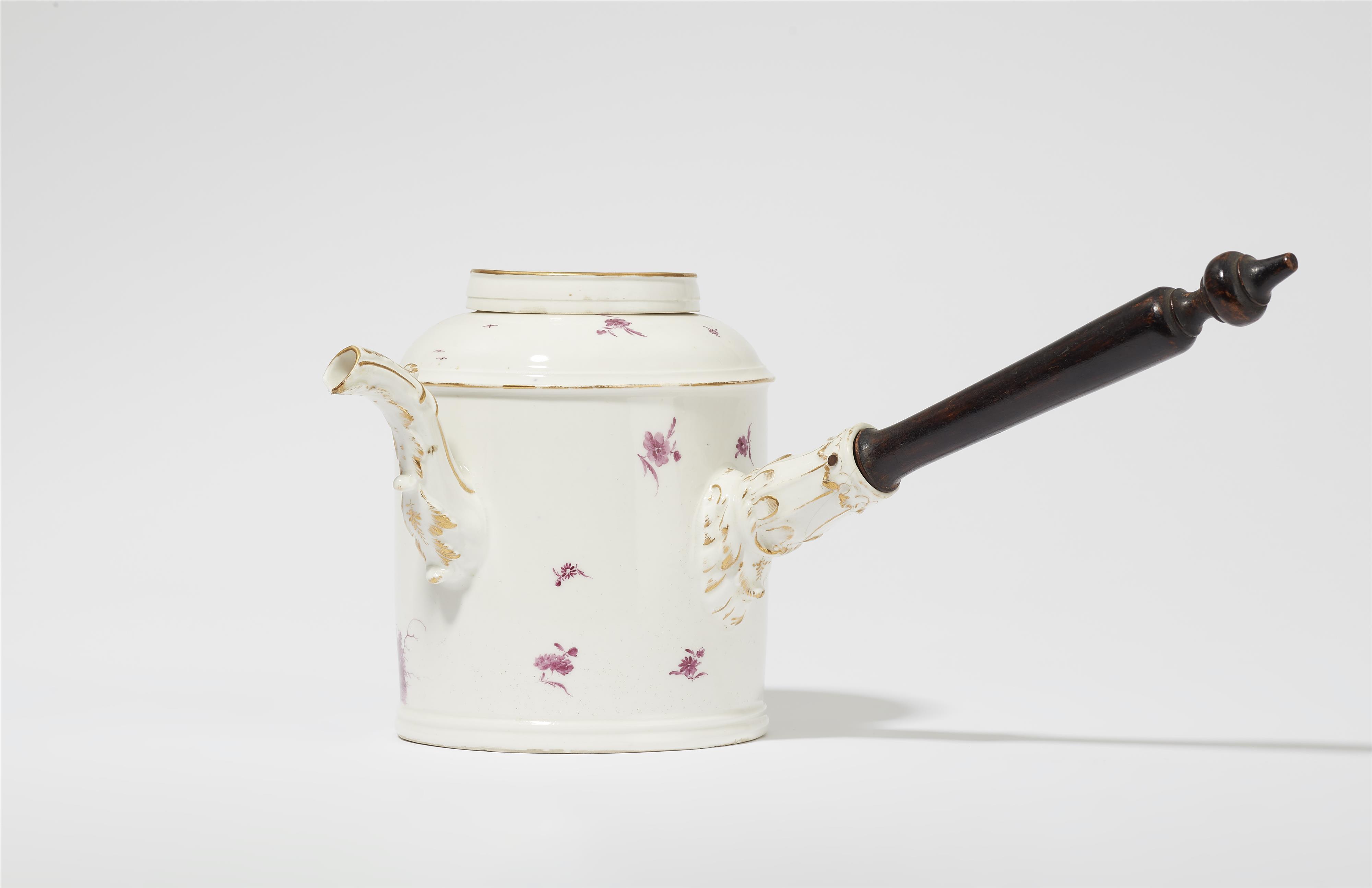 A rare Höchst porcelain hot chocolate pot with a motif after Nicolaes Berchem - image-2