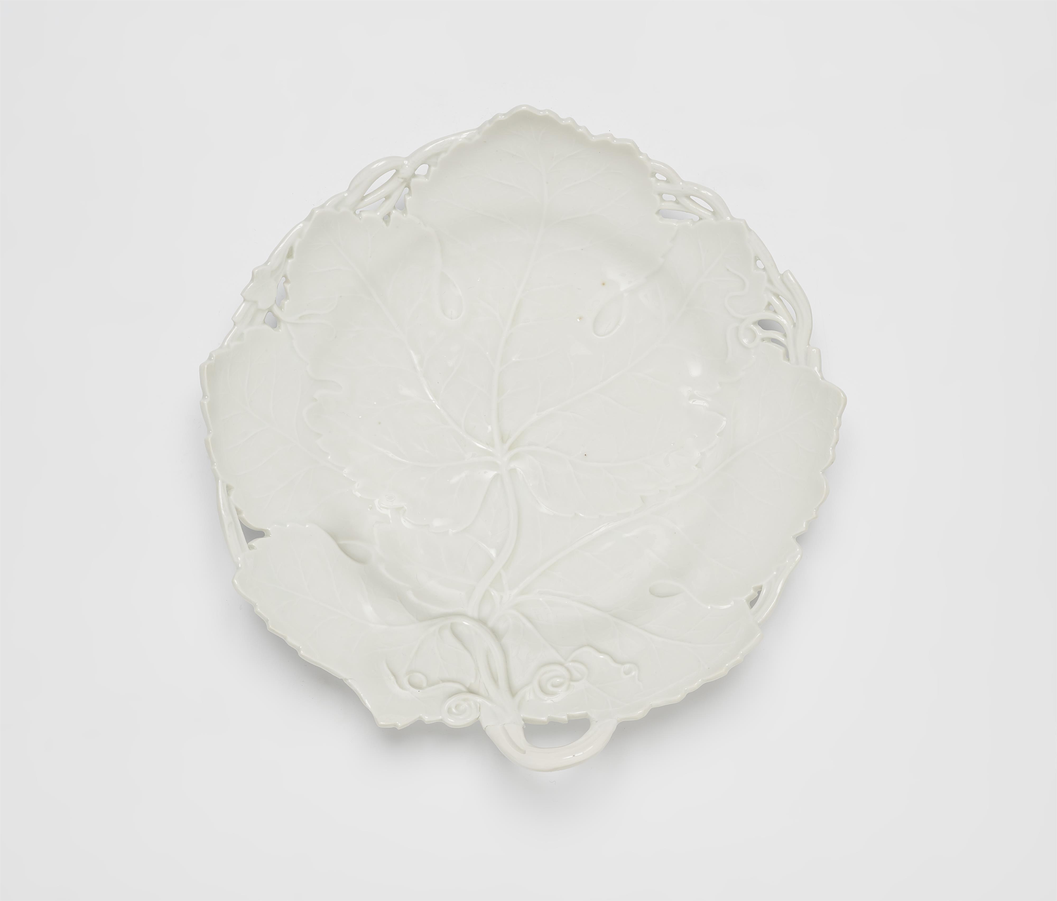 A white Meissen porcelain leaf dish - image-1