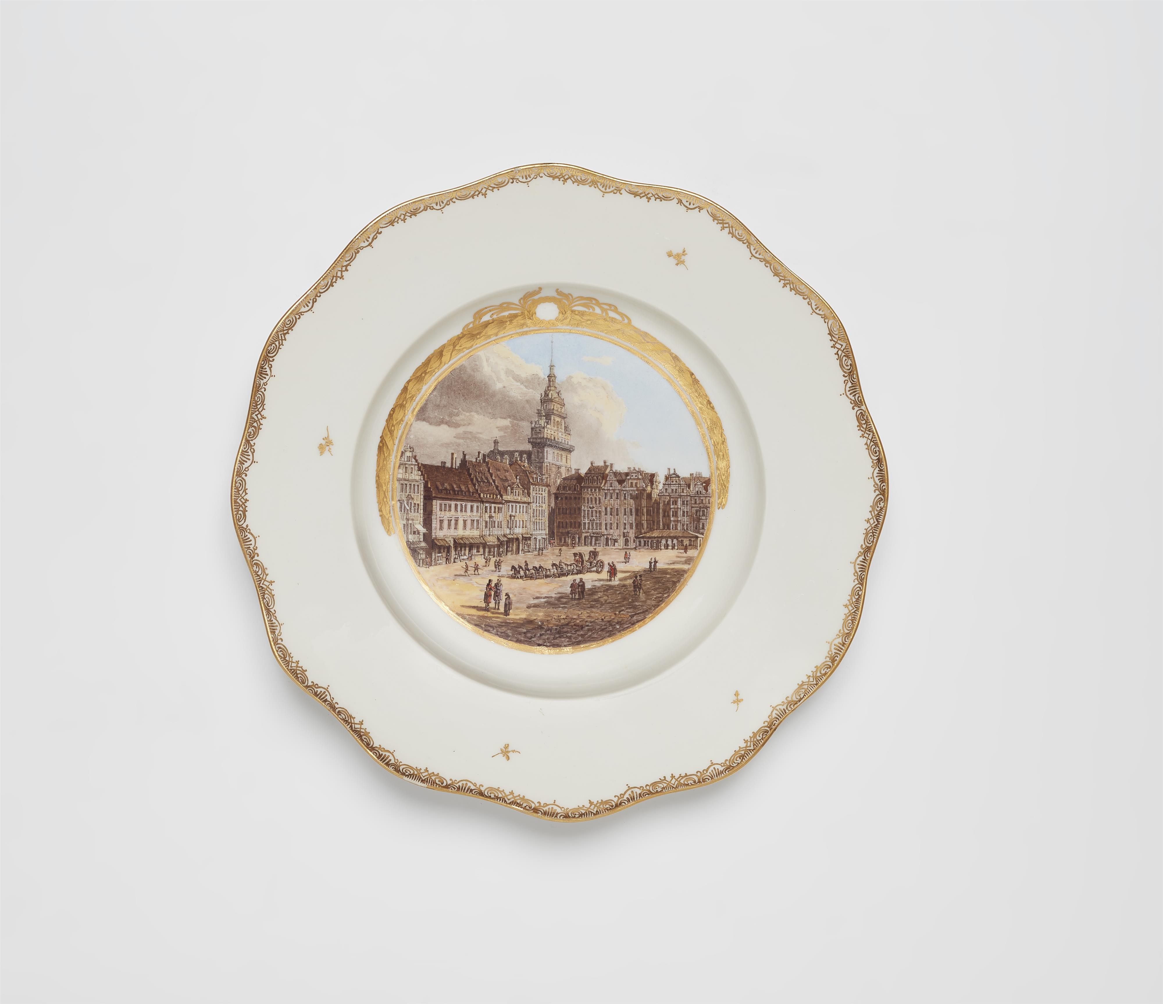 A Meissen porcelain plate from a dinner service with views after Canaletto - image-1