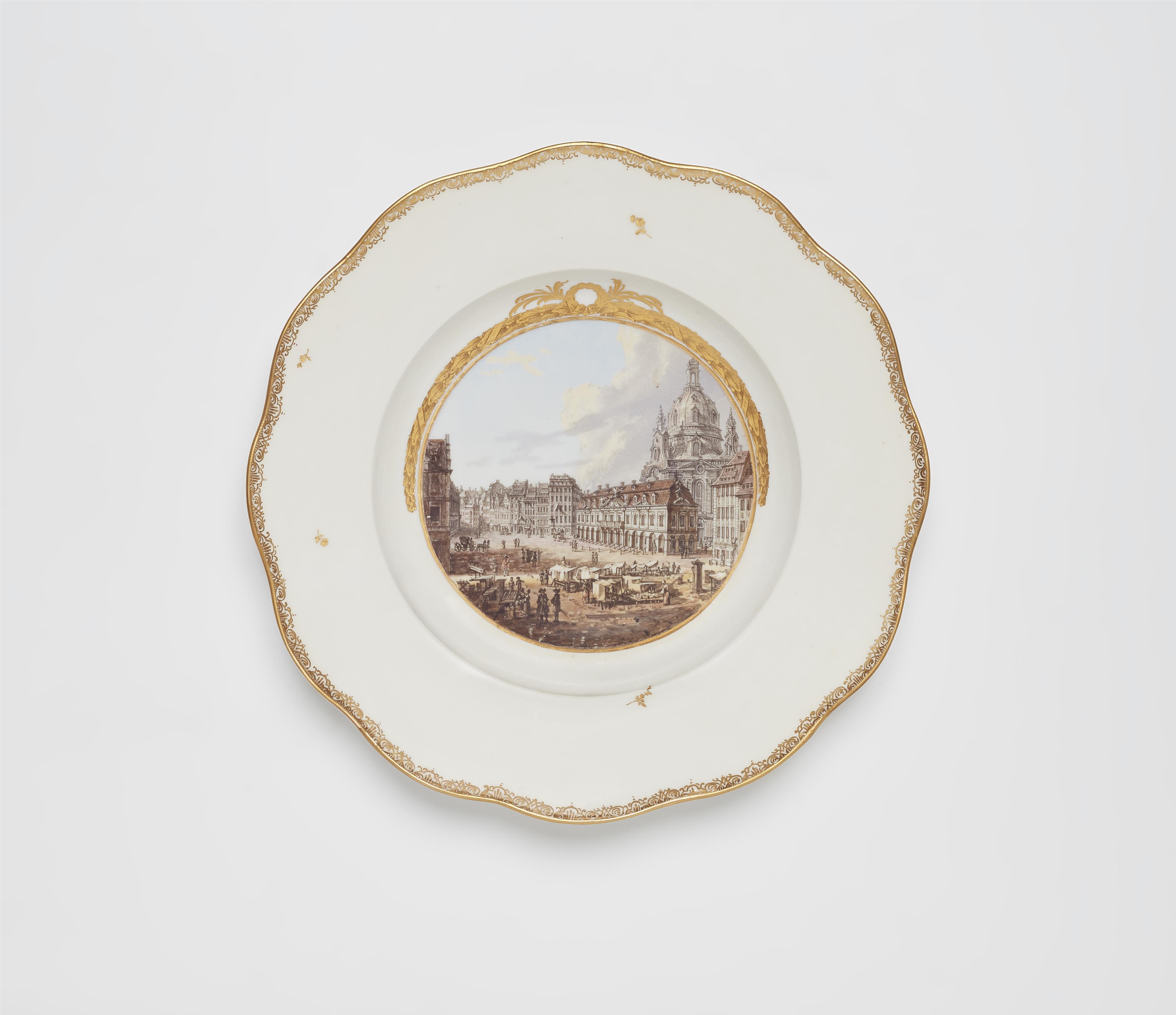 A Meissen porcelain plate from a dinner service with views after Canaletto - image-1