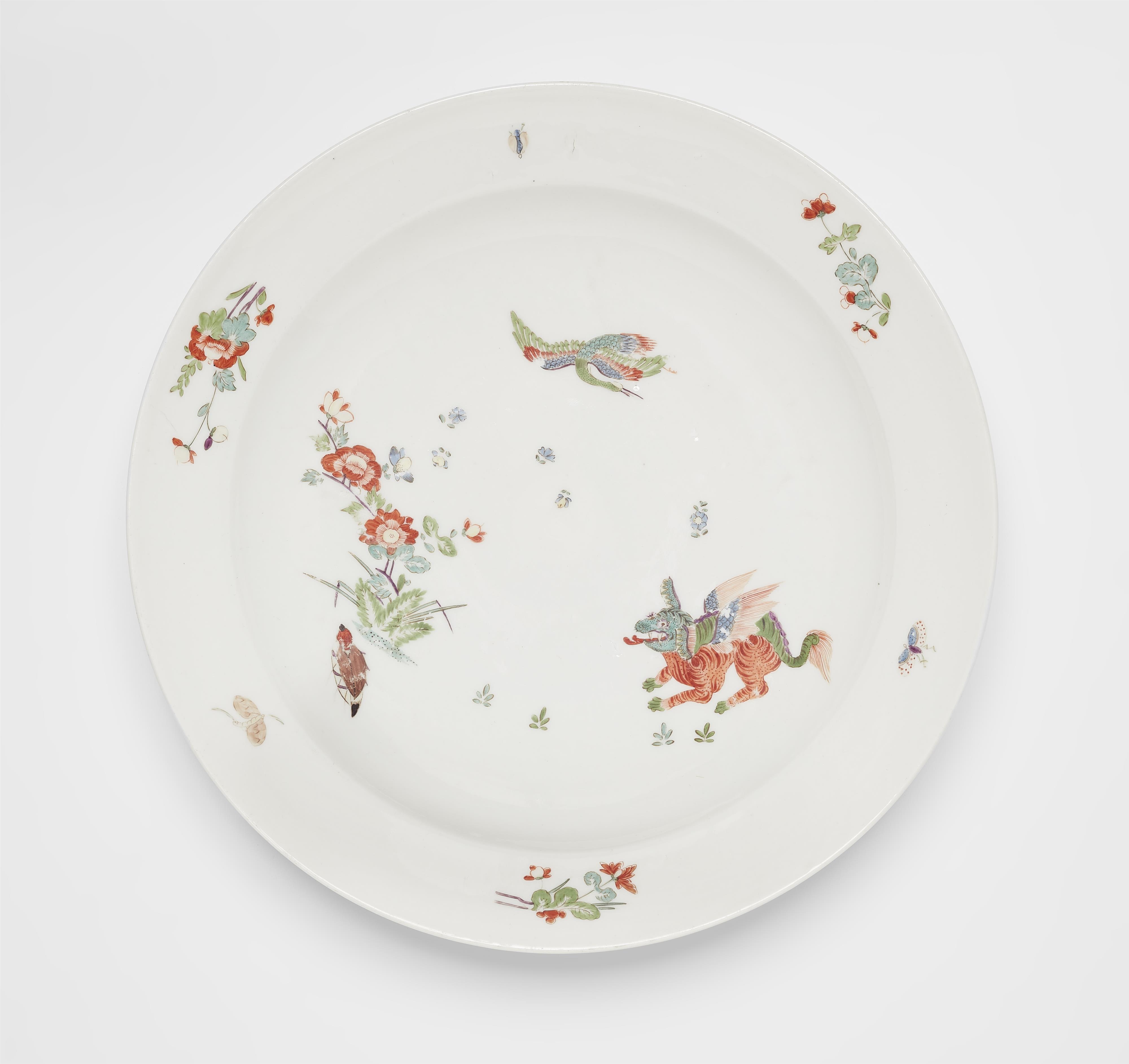 A Meissen porcelain dish from a dinner service with quilin motifs - image-1