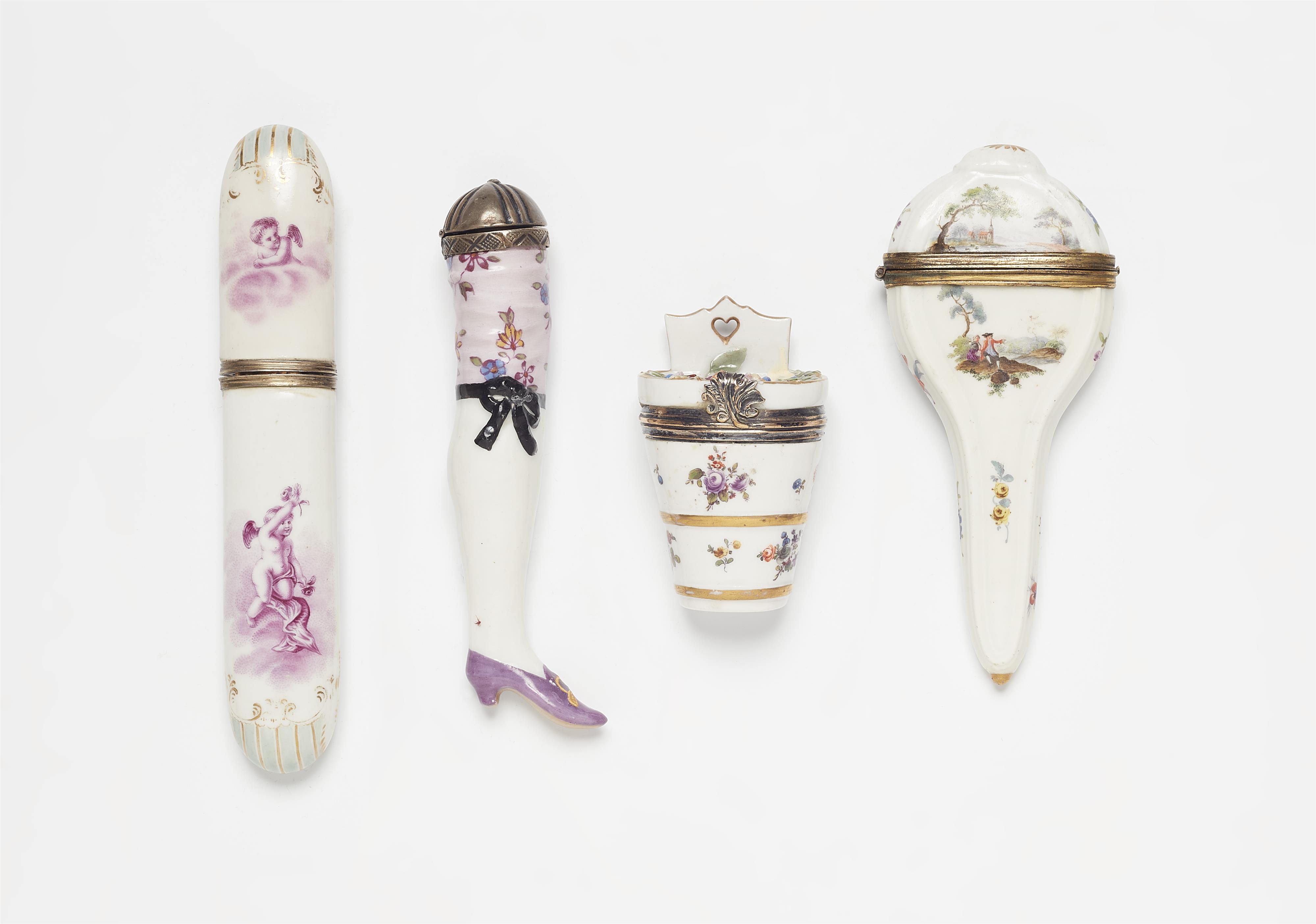 Three porcelain cases and a snuff box - image-1