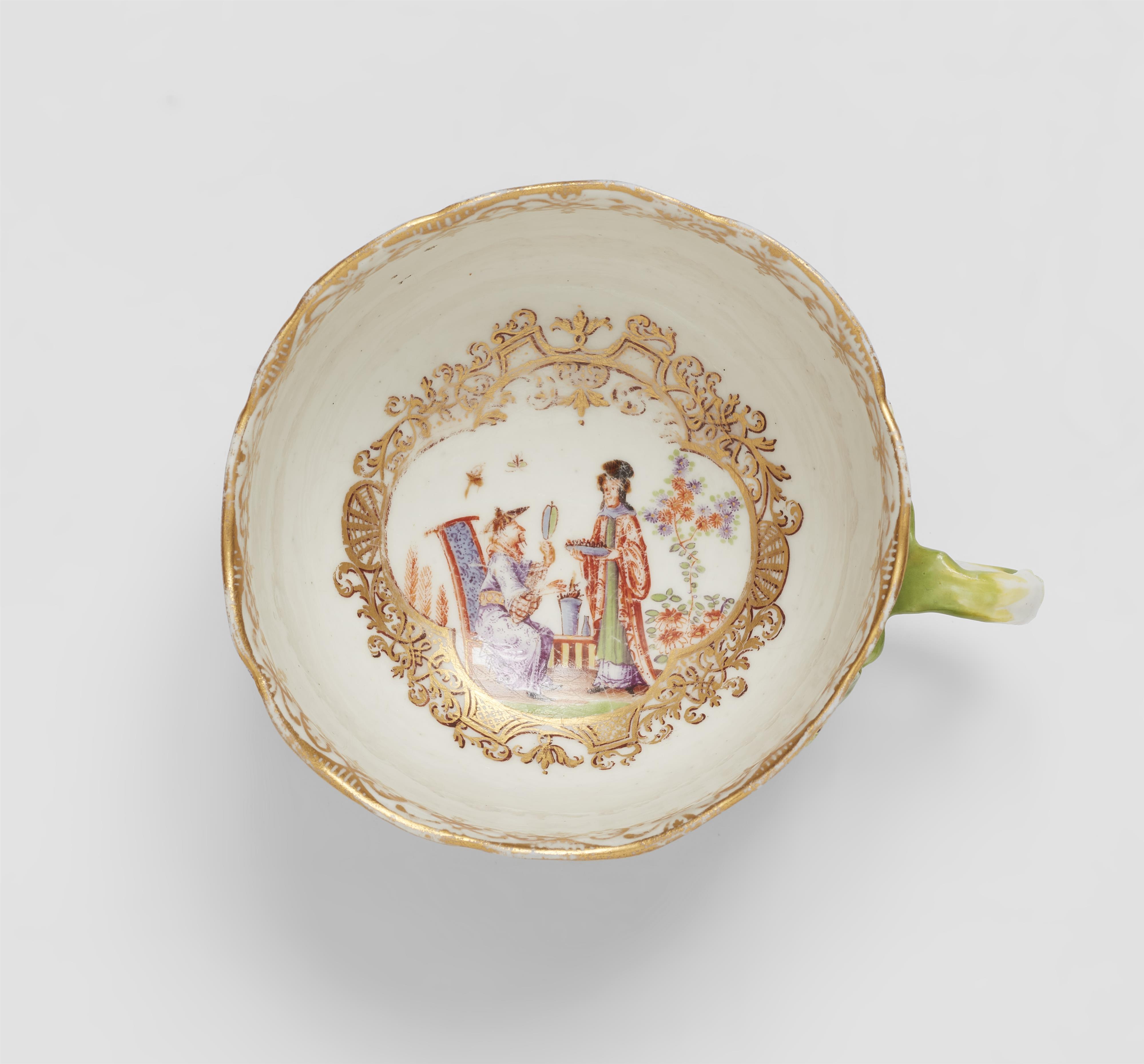 A Meissen porcelain cup and saucer with rose tendril reliefs - image-3