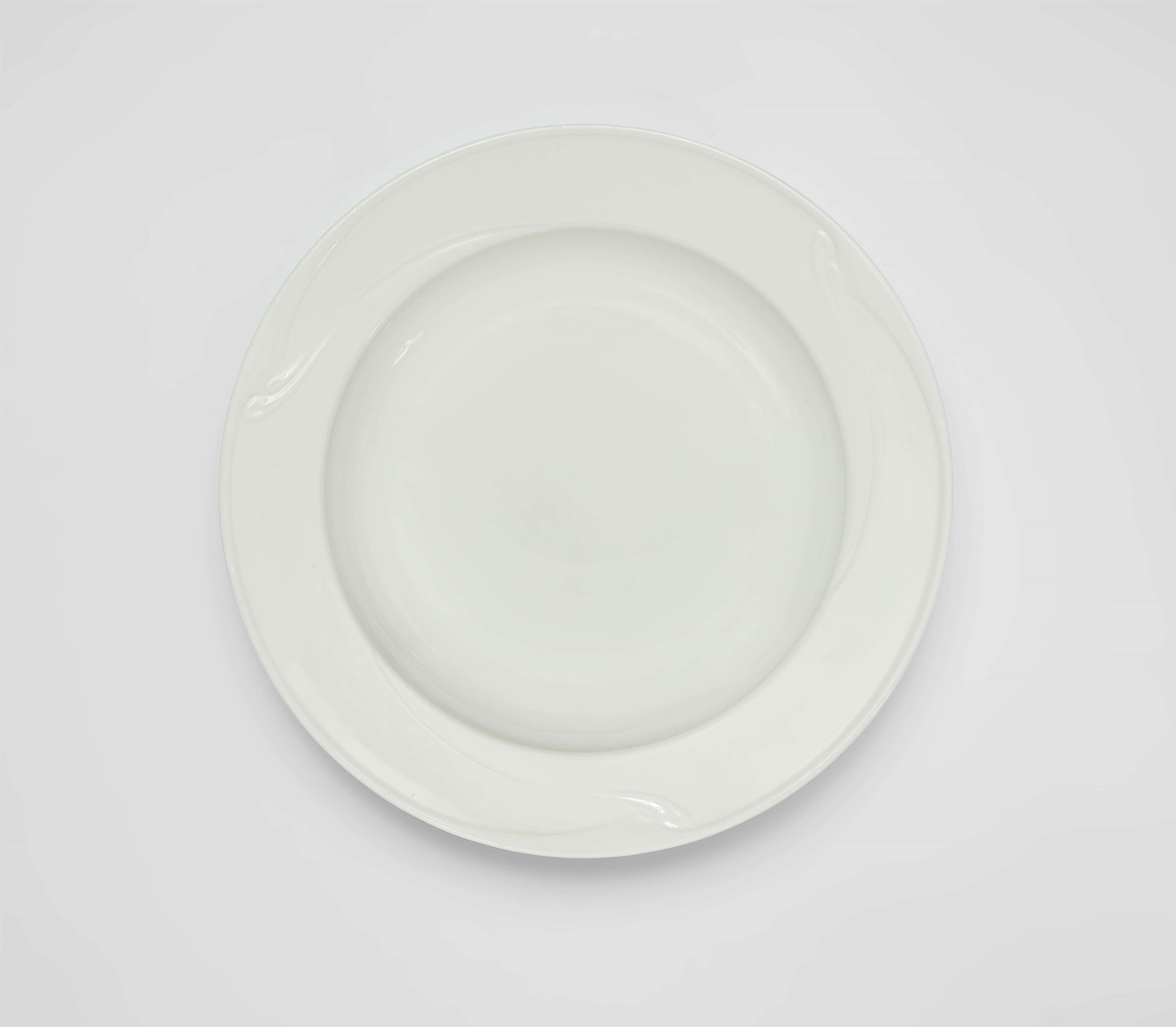 A white Meissen porcelain dinner plate with "whiplash" design - image-1