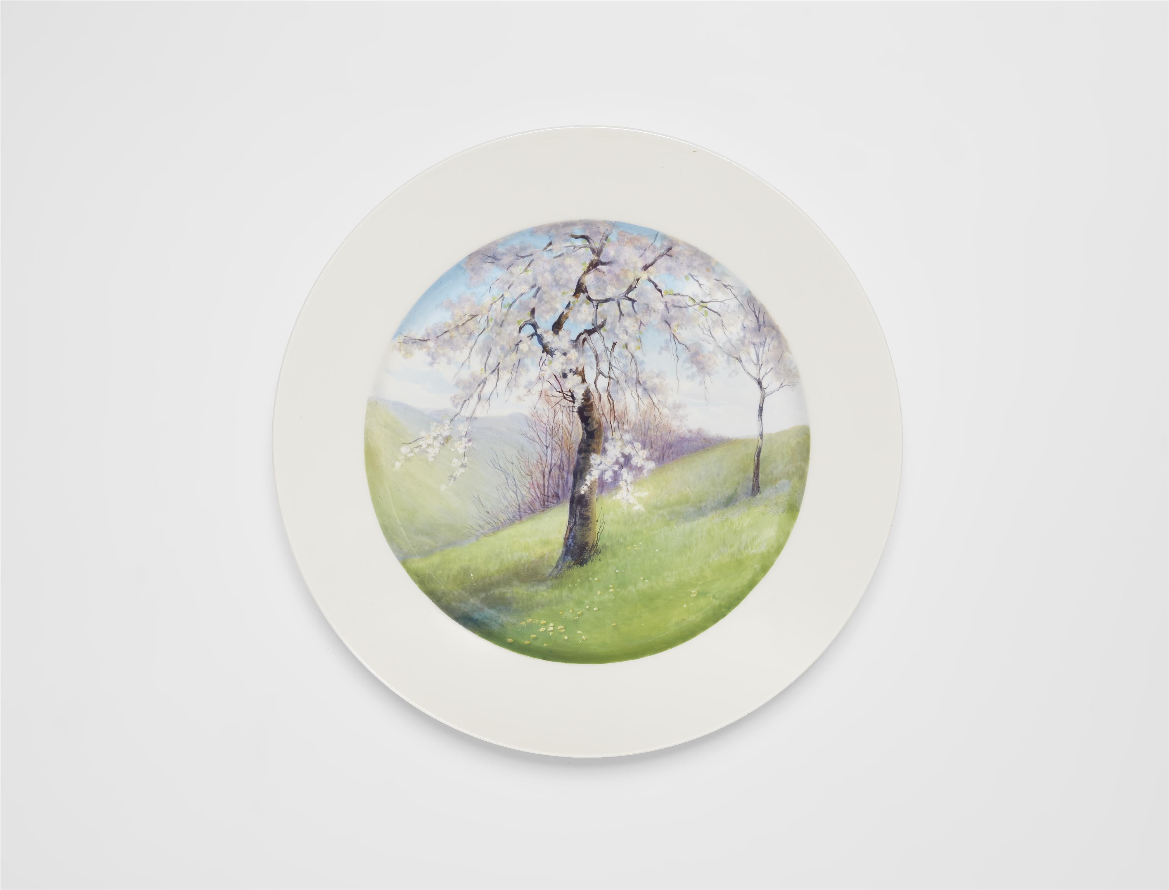 A Meissen porcelain decorative plate with a fruit tree motif - image-1
