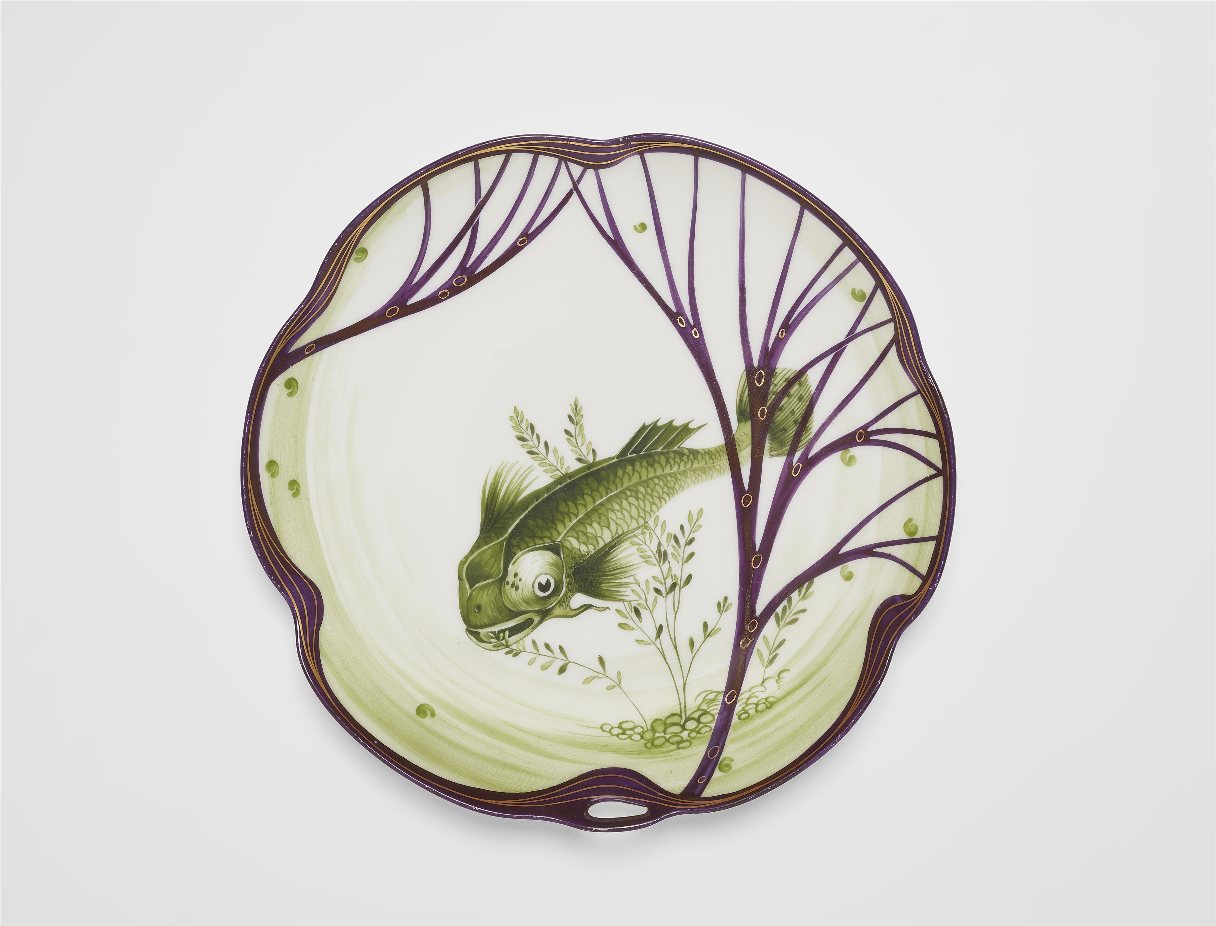 A Nymphenburg porcelain dinner plate from the fish service - image-1