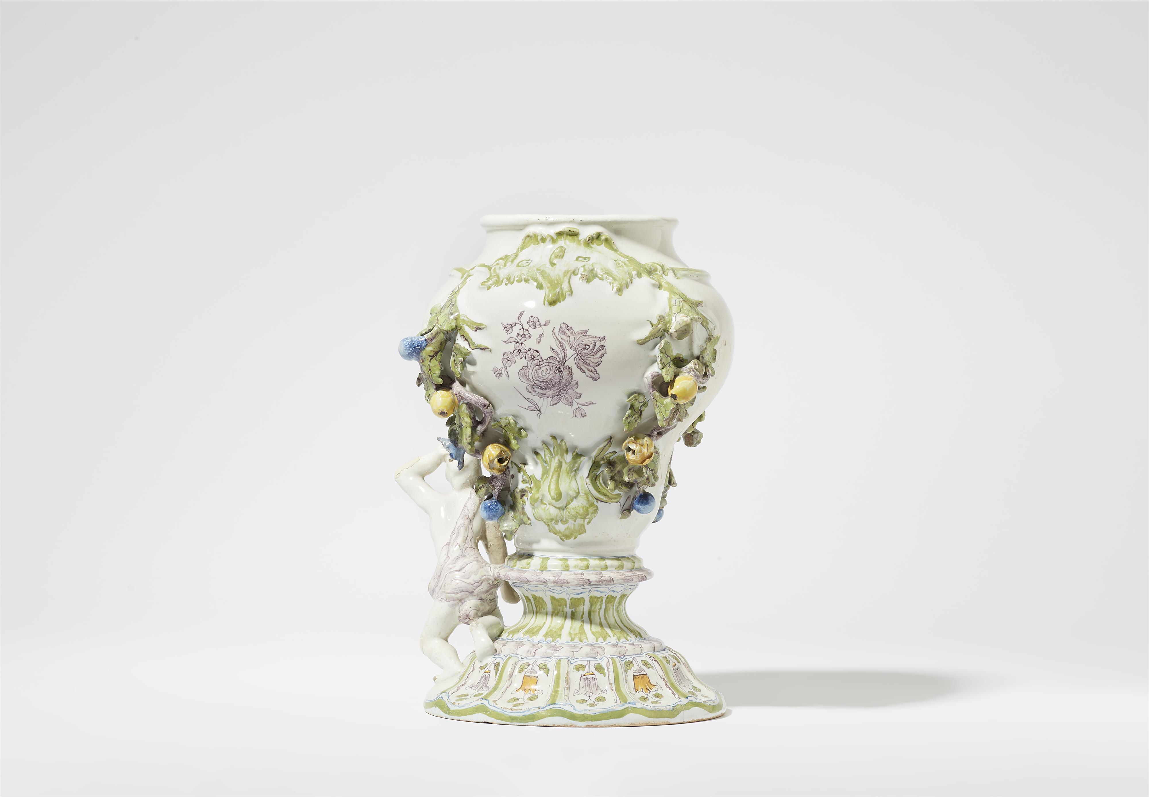 A faience vase with applique decor - image-2