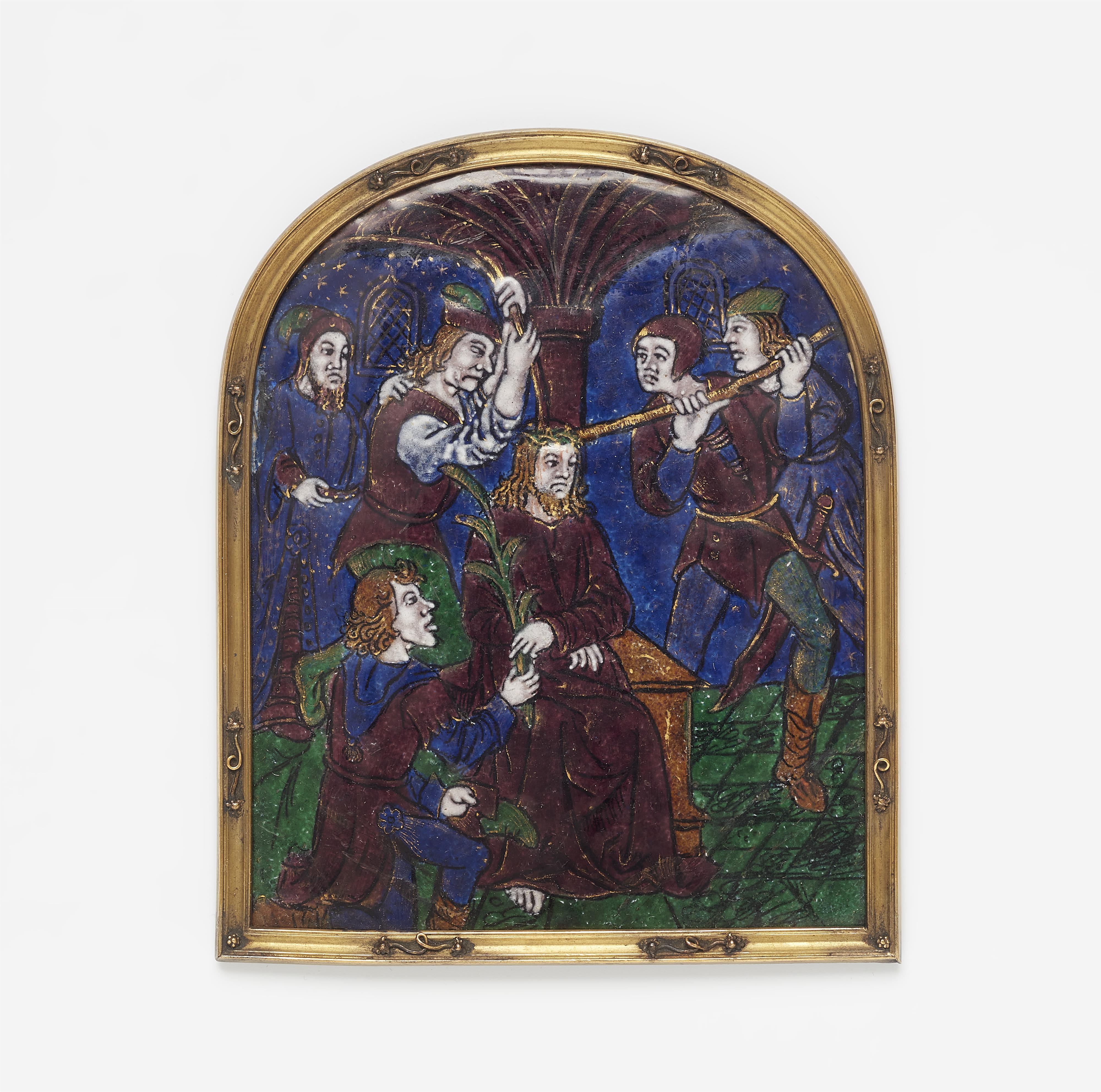 A Limoges enamel plaque with the crucifixion - image-1