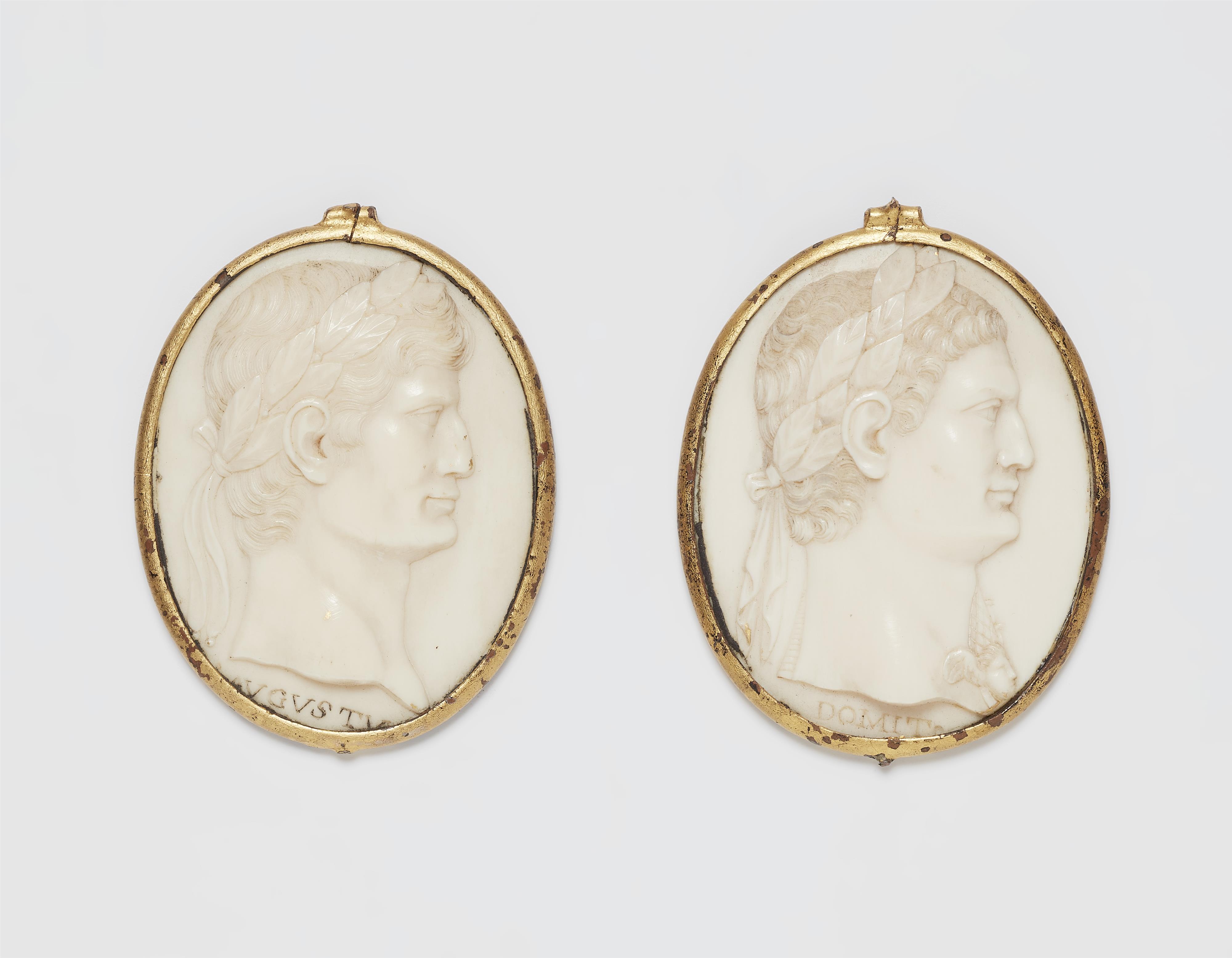 Two ivory reliefs with portraits of Augustus and Domitian - image-1