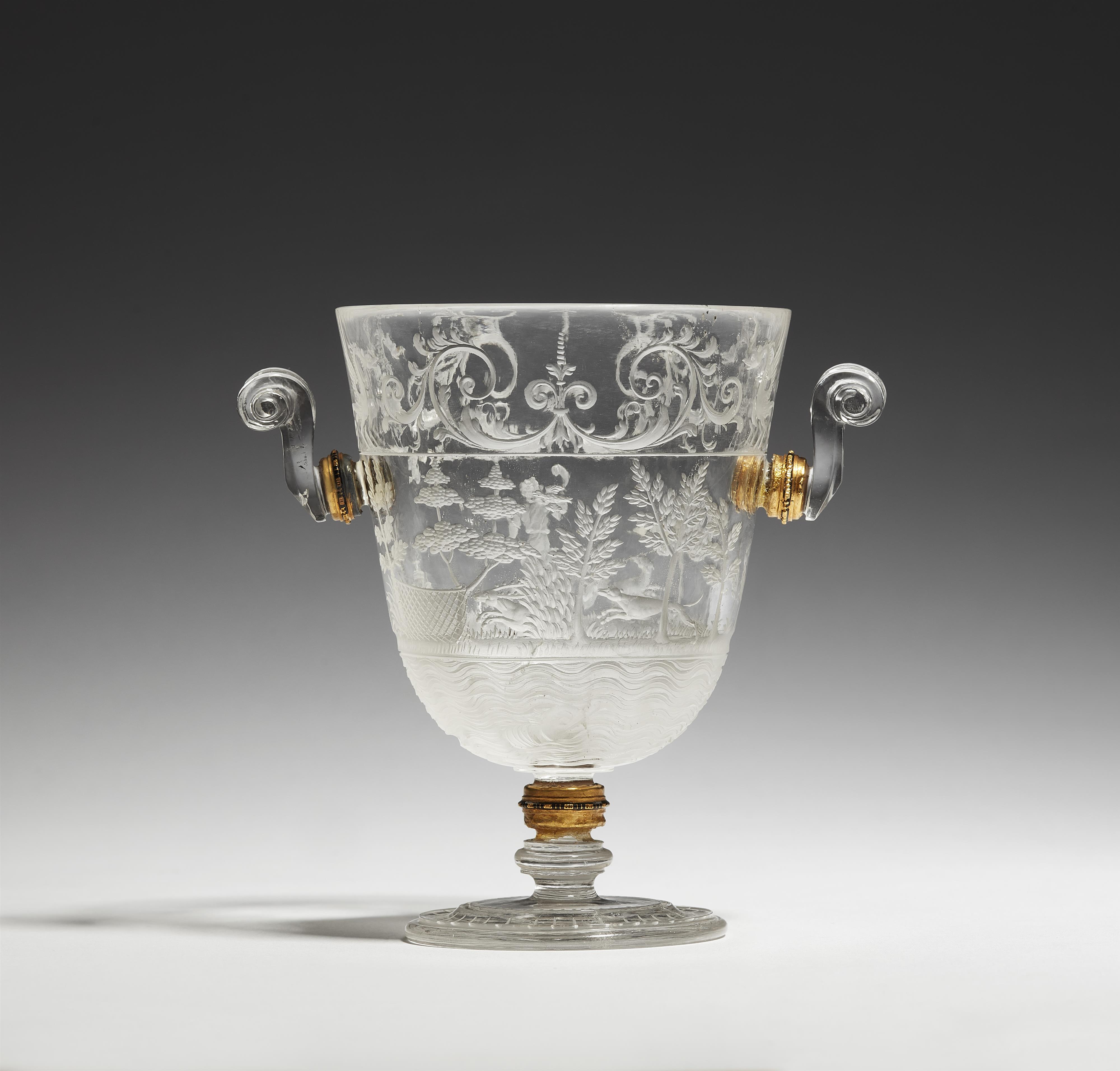 A museum quality rock crystal goblet with hunting motifs - image-3