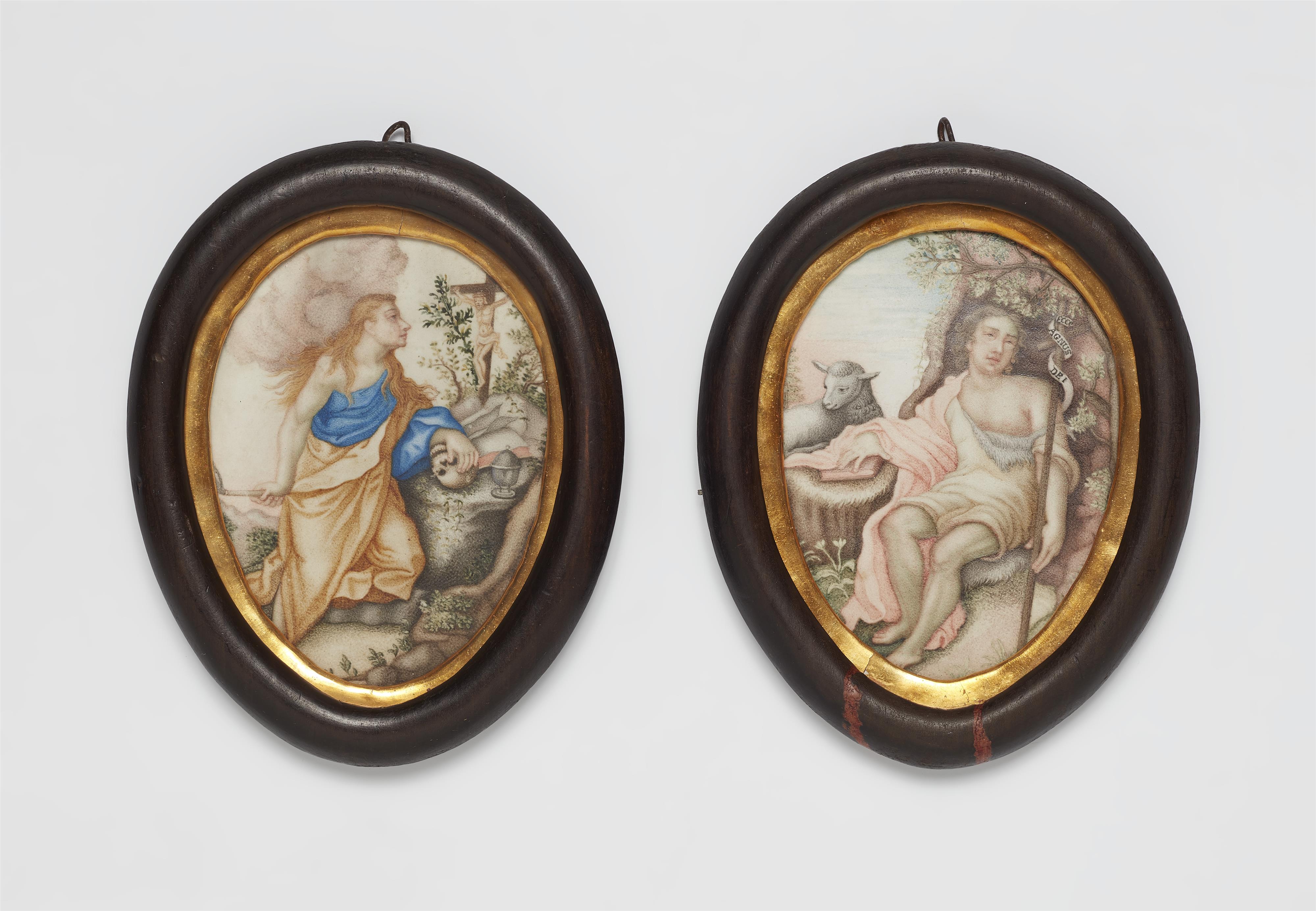 Paar Miniaturen mit Hl. Johannes und Hl. Magdalena - image-1