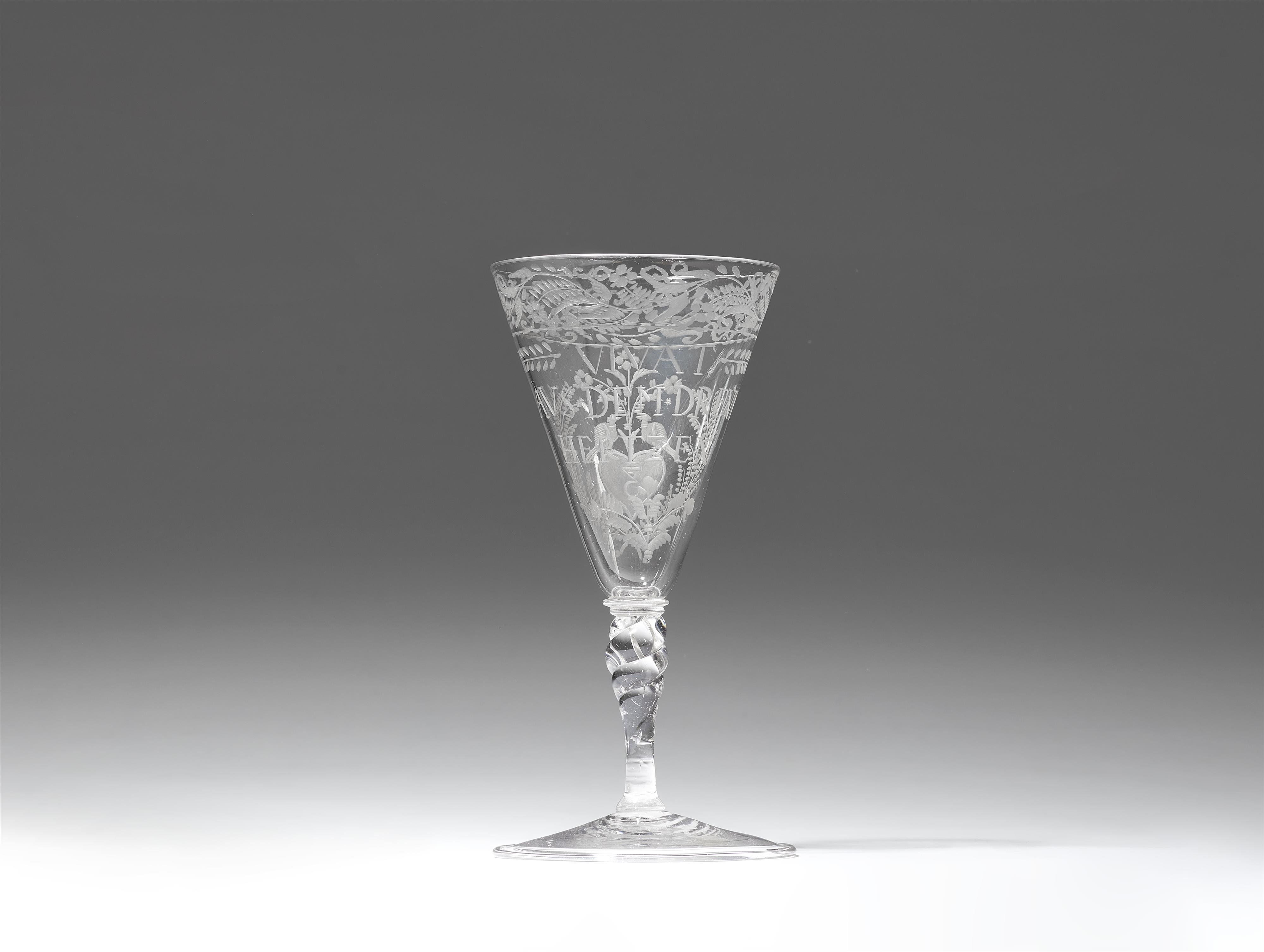 A Franconian etched glass friendship beaker - image-1