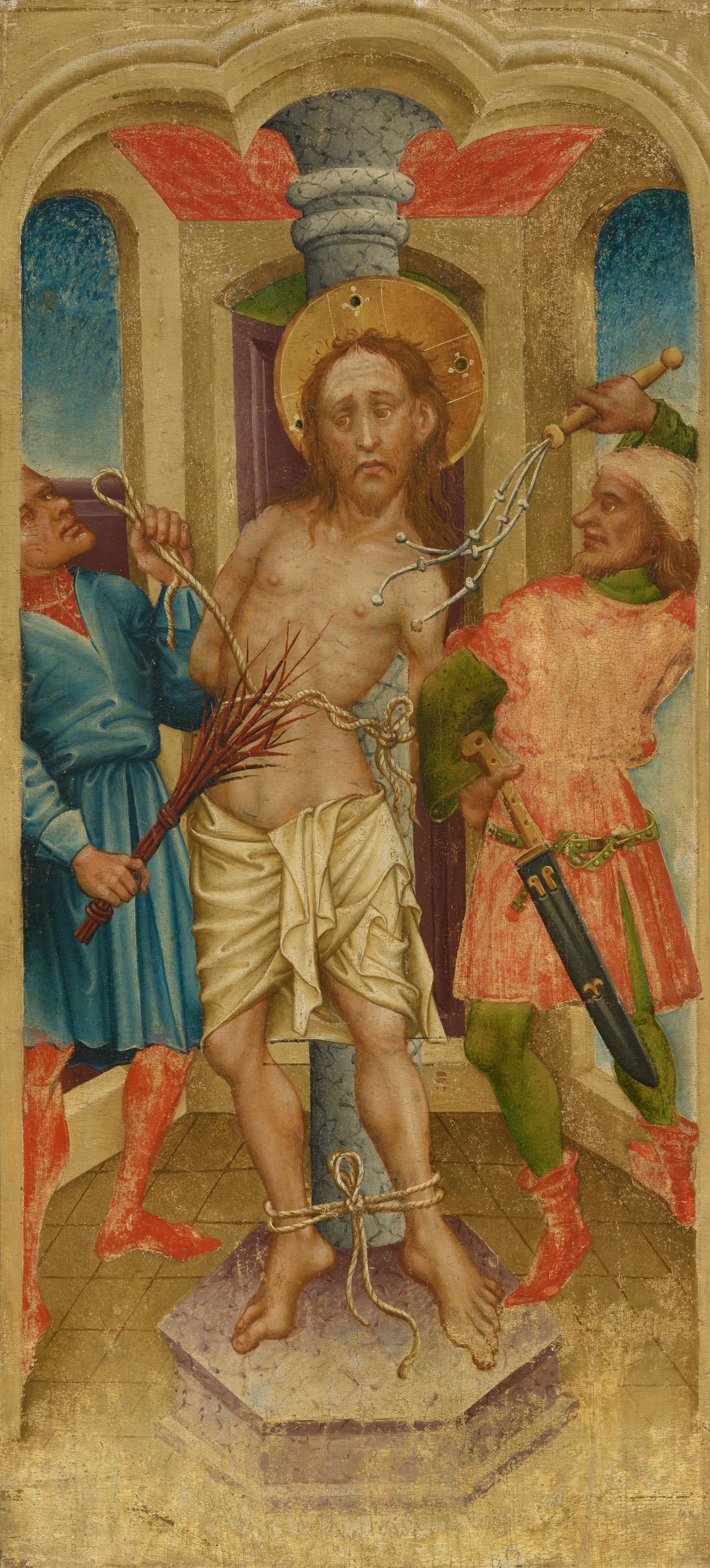 Meister des Friedrich-Altars (Wiener-Neustädter Altars) von 1447 - Die Geißelung Christi. Die Dornenkrönung. Aussenseiten von zwei Altarflügeln - image-1