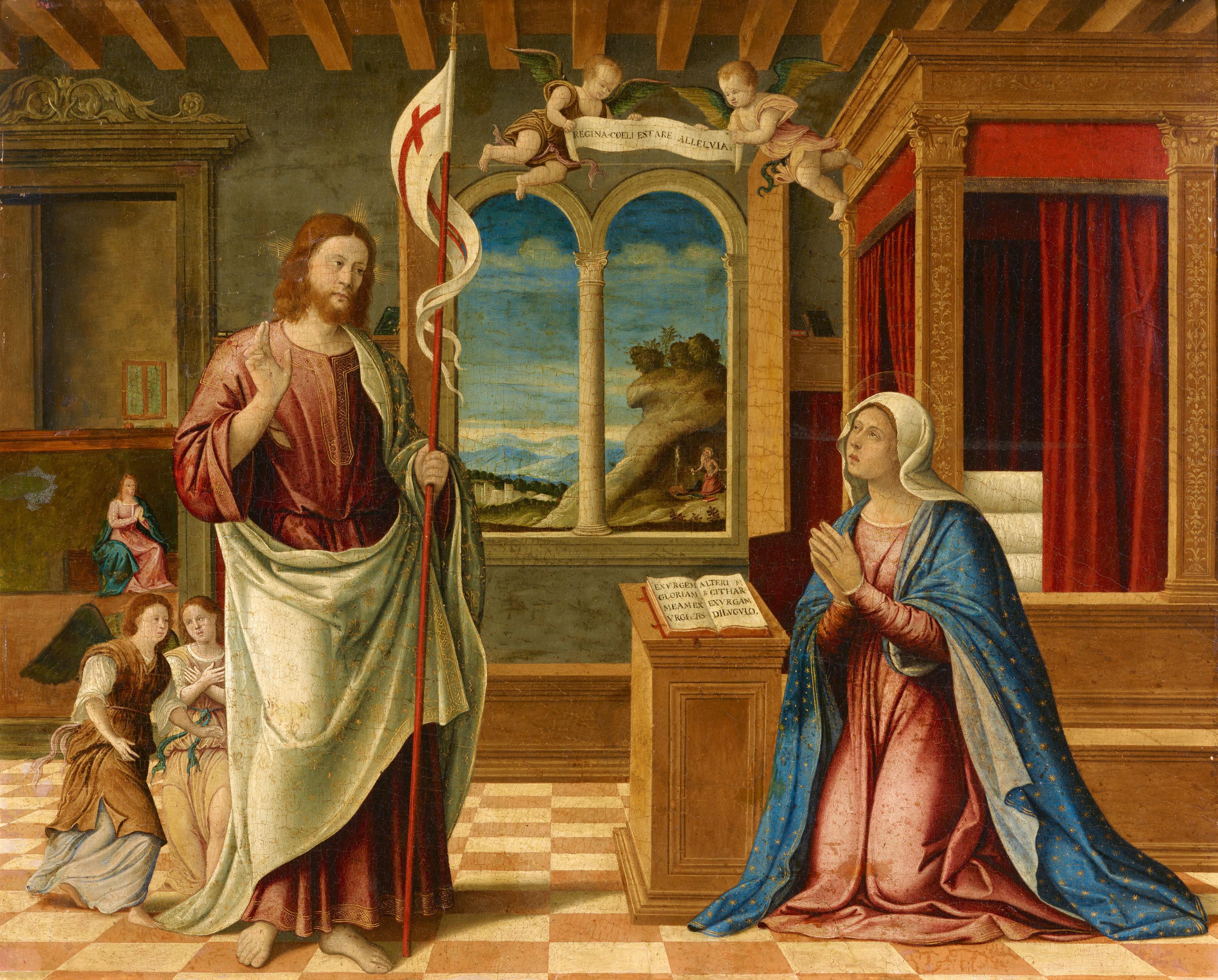 Girolamo da Santacroce, zugeschrieben - Erscheinung Christi vor Maria - image-1