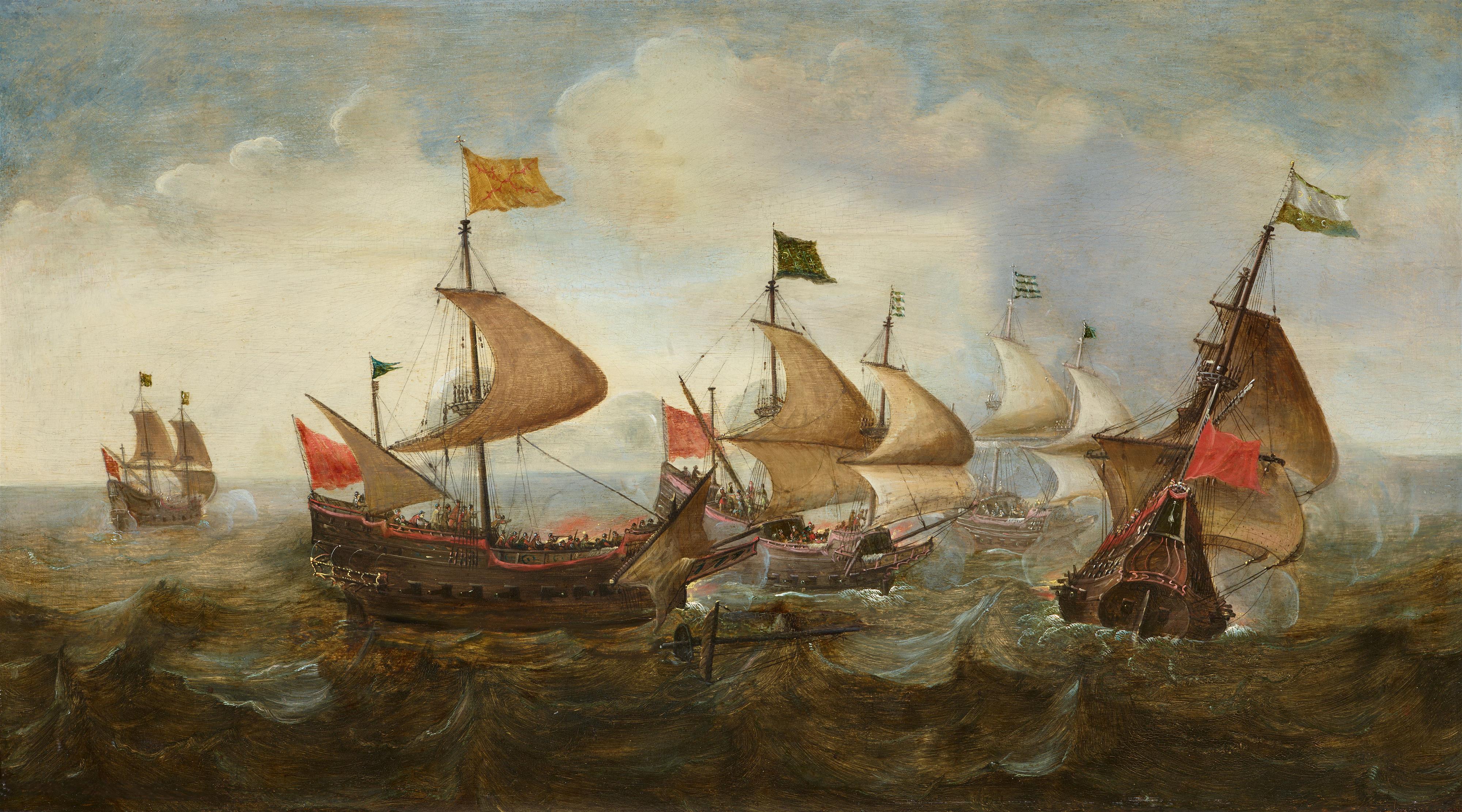 Cornelis Claesz van Wieringen, Umkreis - Seeschlacht - image-1
