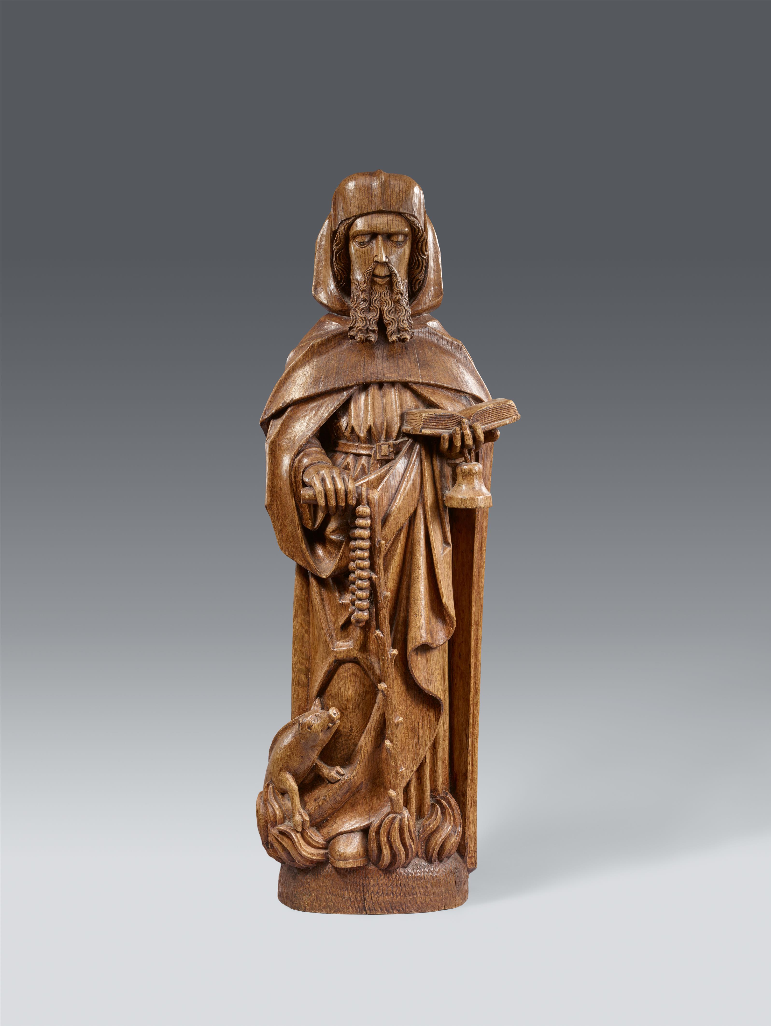 Maasland 1st quarter 16th century - A Maasland carved wood figure of St Anthony, first quarter 16th century - image-1