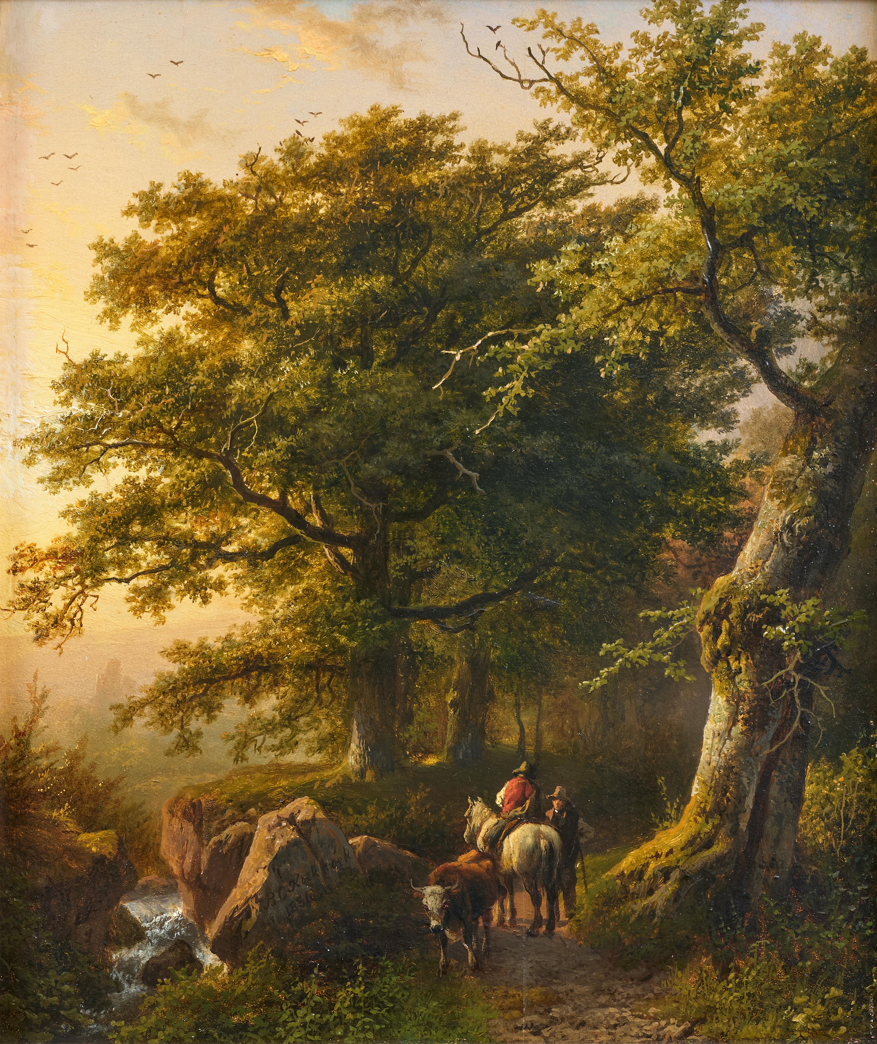 Barend Cornelis Koekkoek - Zwei Gemälde (Pendants): Der Sommer und Der Winter - image-1