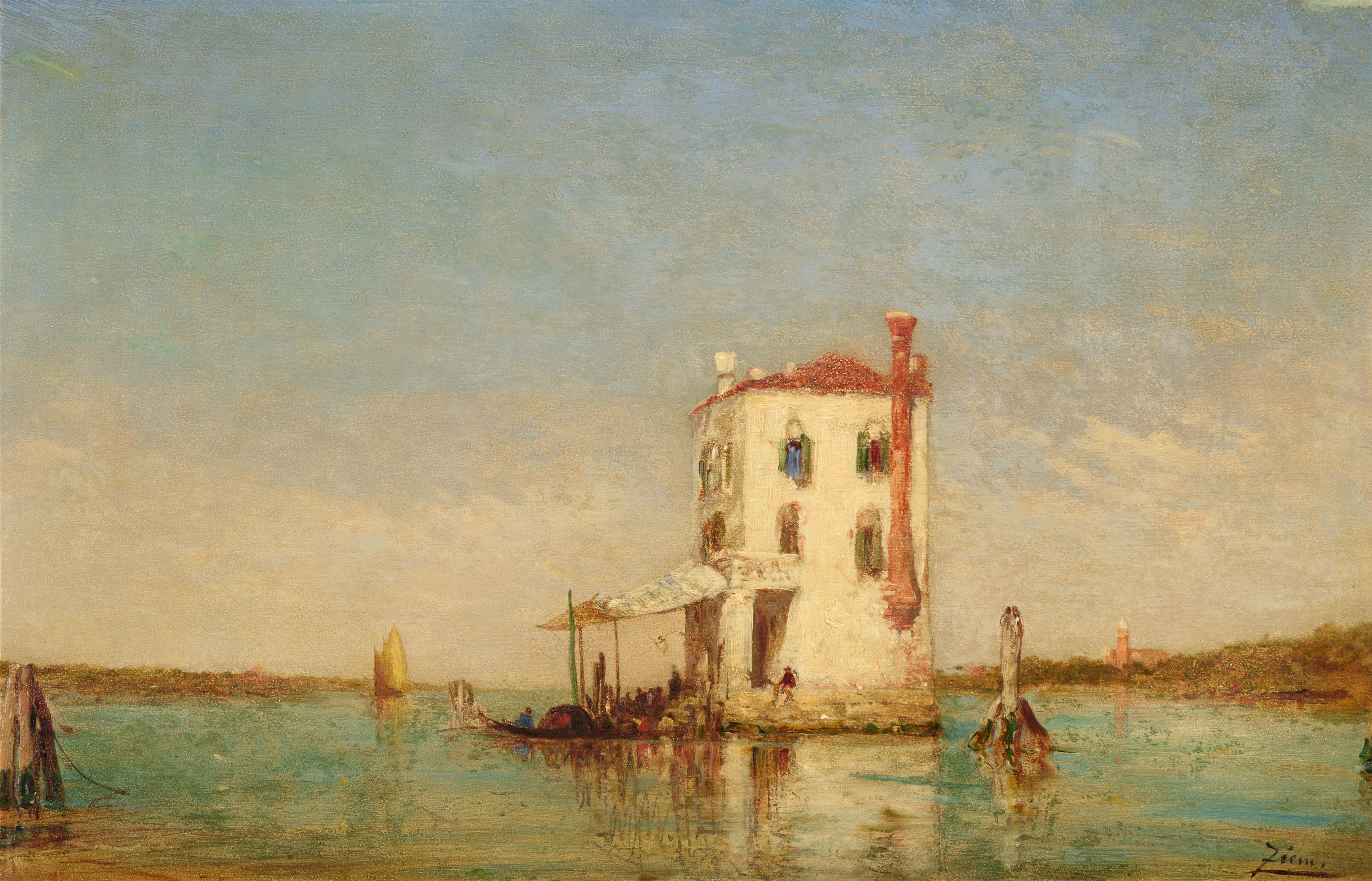 Felix Ziem - House on the Lagoon - image-1