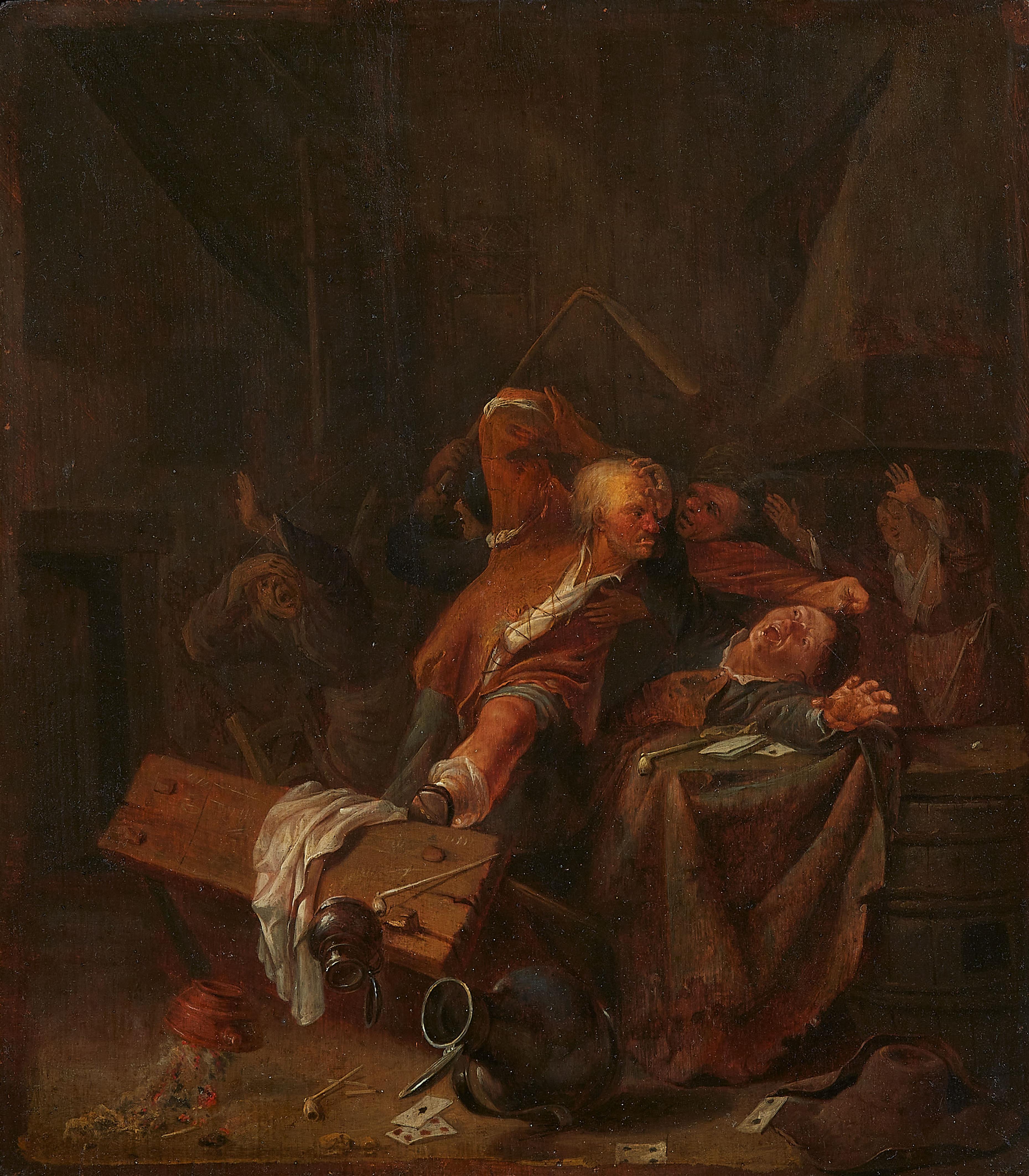 Adriaen Brouwer, attributed to - Fight in a Tavern - image-1