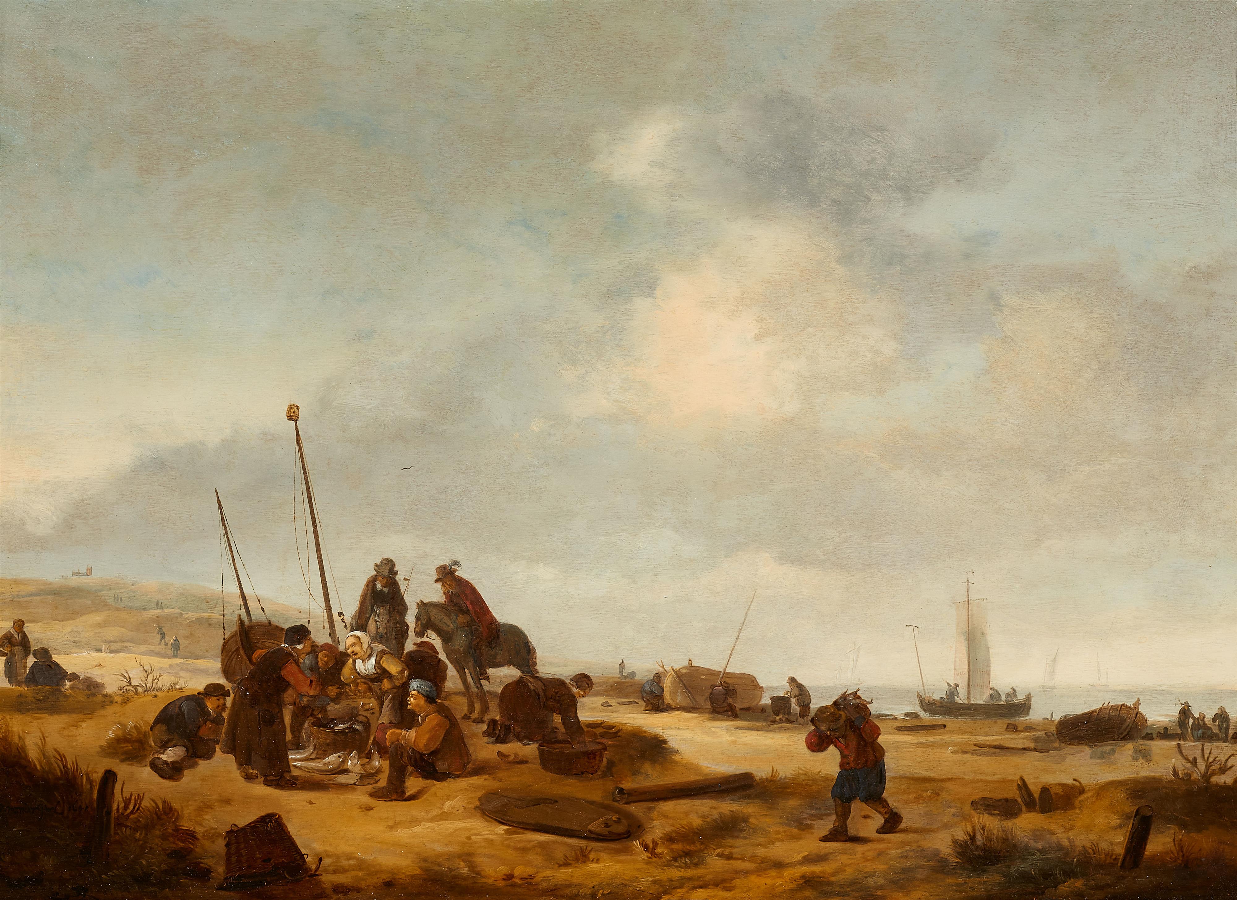 Egbert Lievensz van der Poel - Fish Merchant on the Beach - image-1