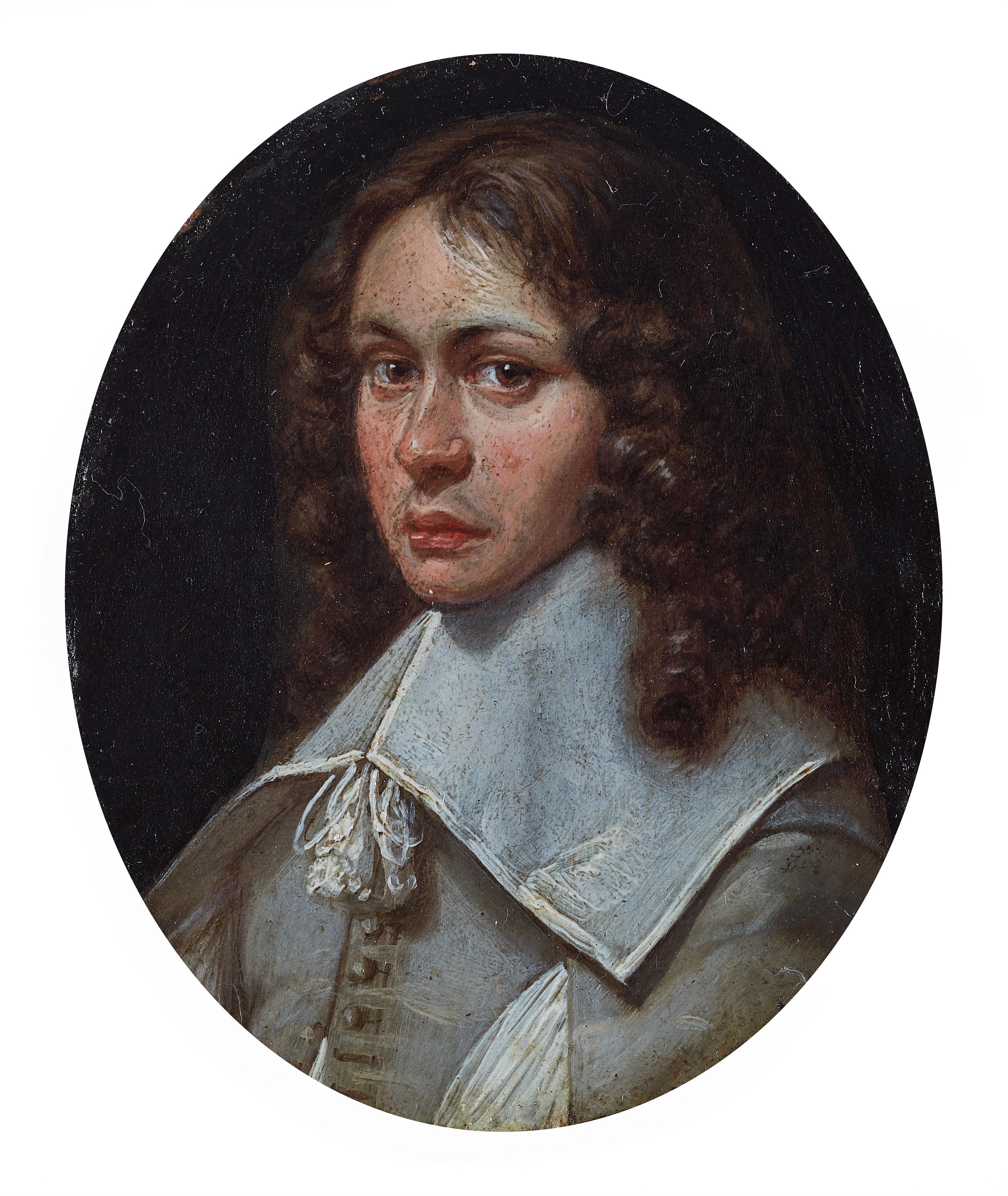Gerard Terborch, Umkreis - Bildnis eines jungen Mannes mit weißem Kragen - image-1