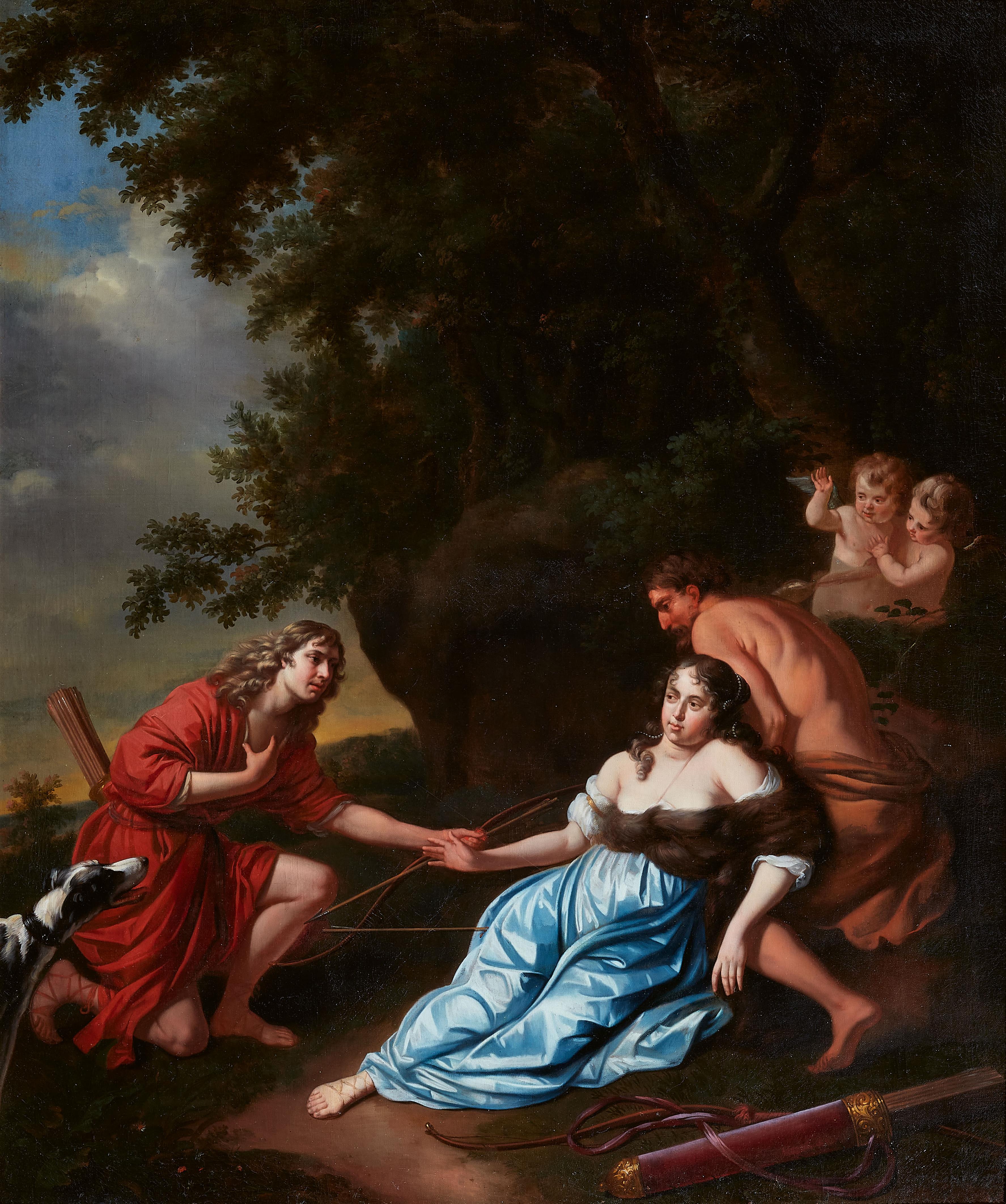 Dutch School 2nd half 17th century - Silvio and the wounded Dorinda - image-1