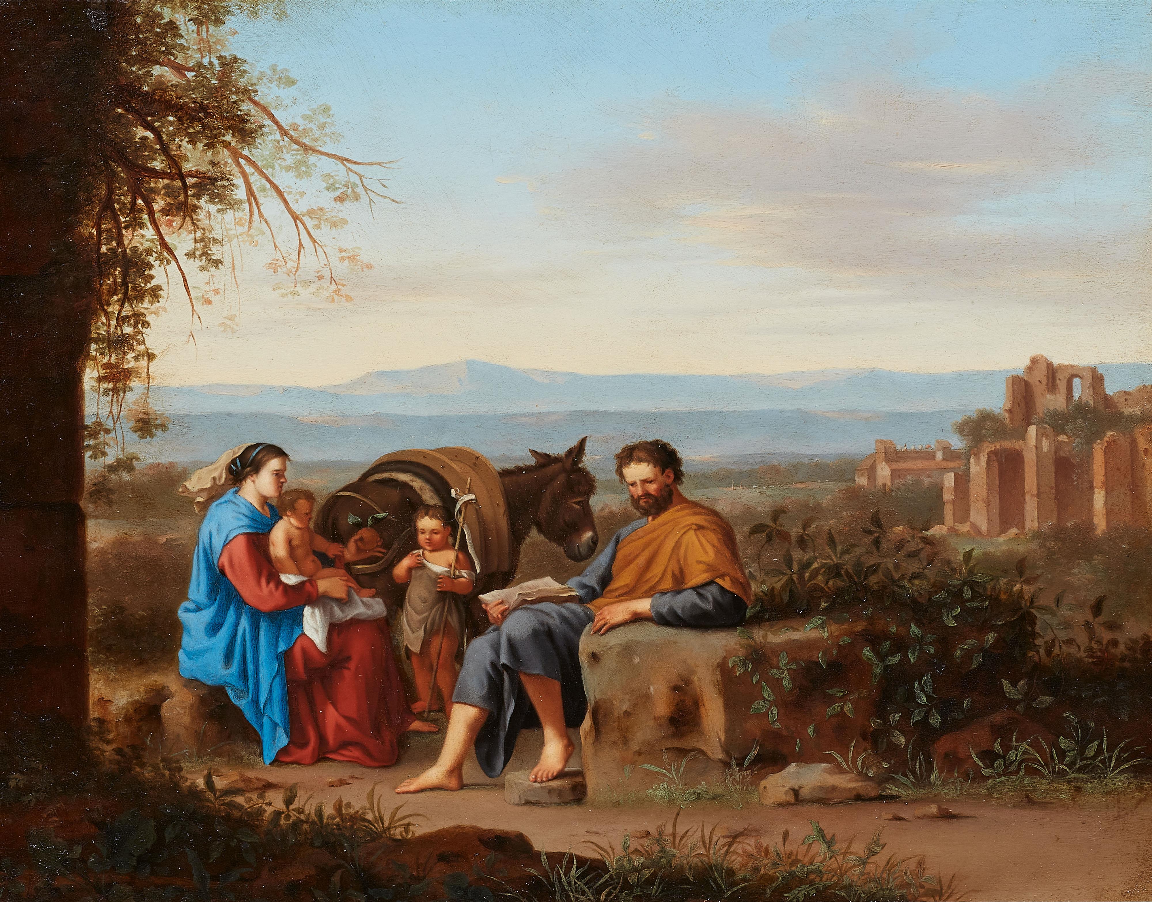 Cornelis van Poelenburgh, Nachfolge - Die Rast auf der Flucht nach Ägypten - image-1