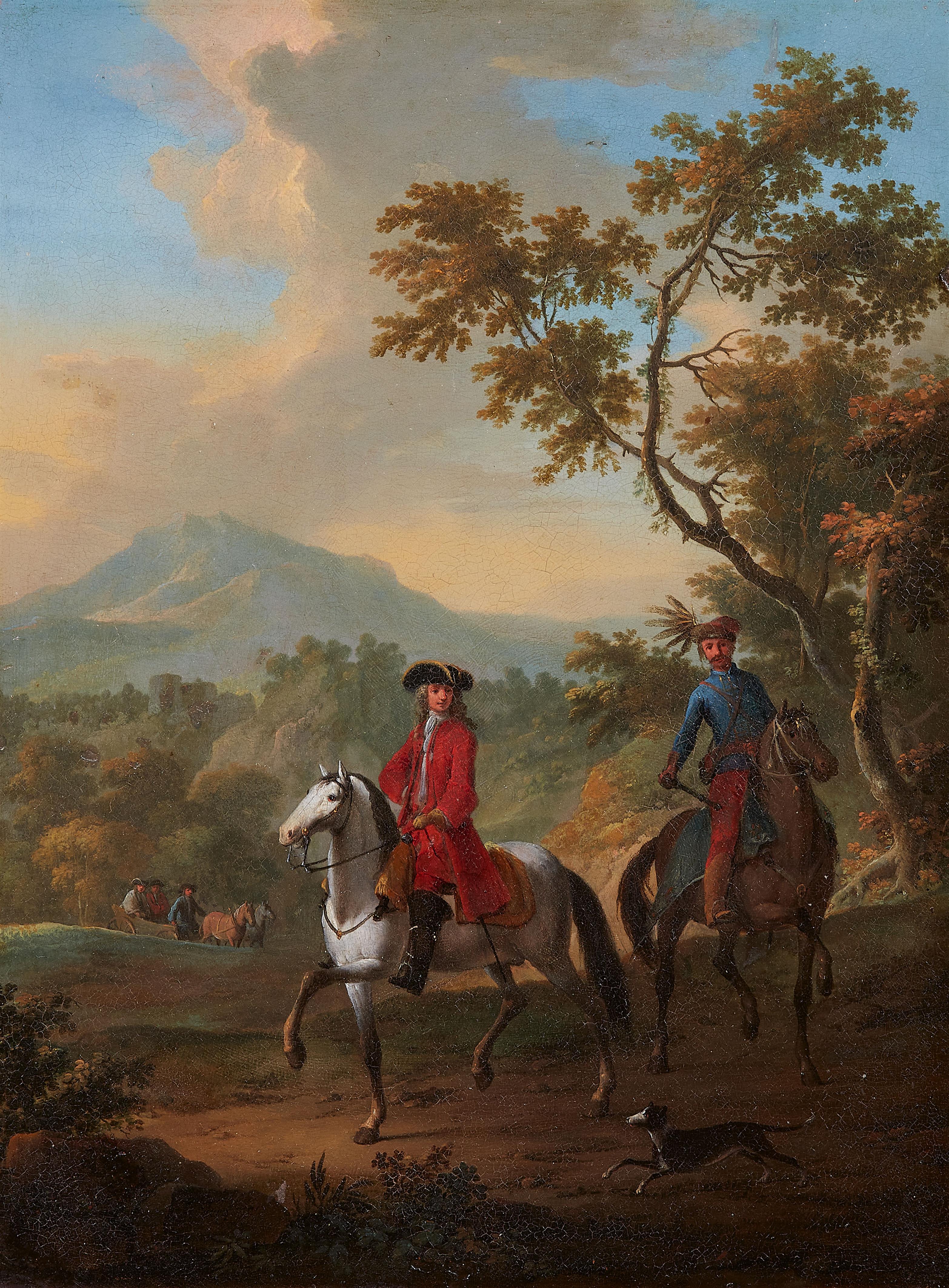 Franz de Paula Ferg - Two Horsemen in an Evening Landscape - image-1
