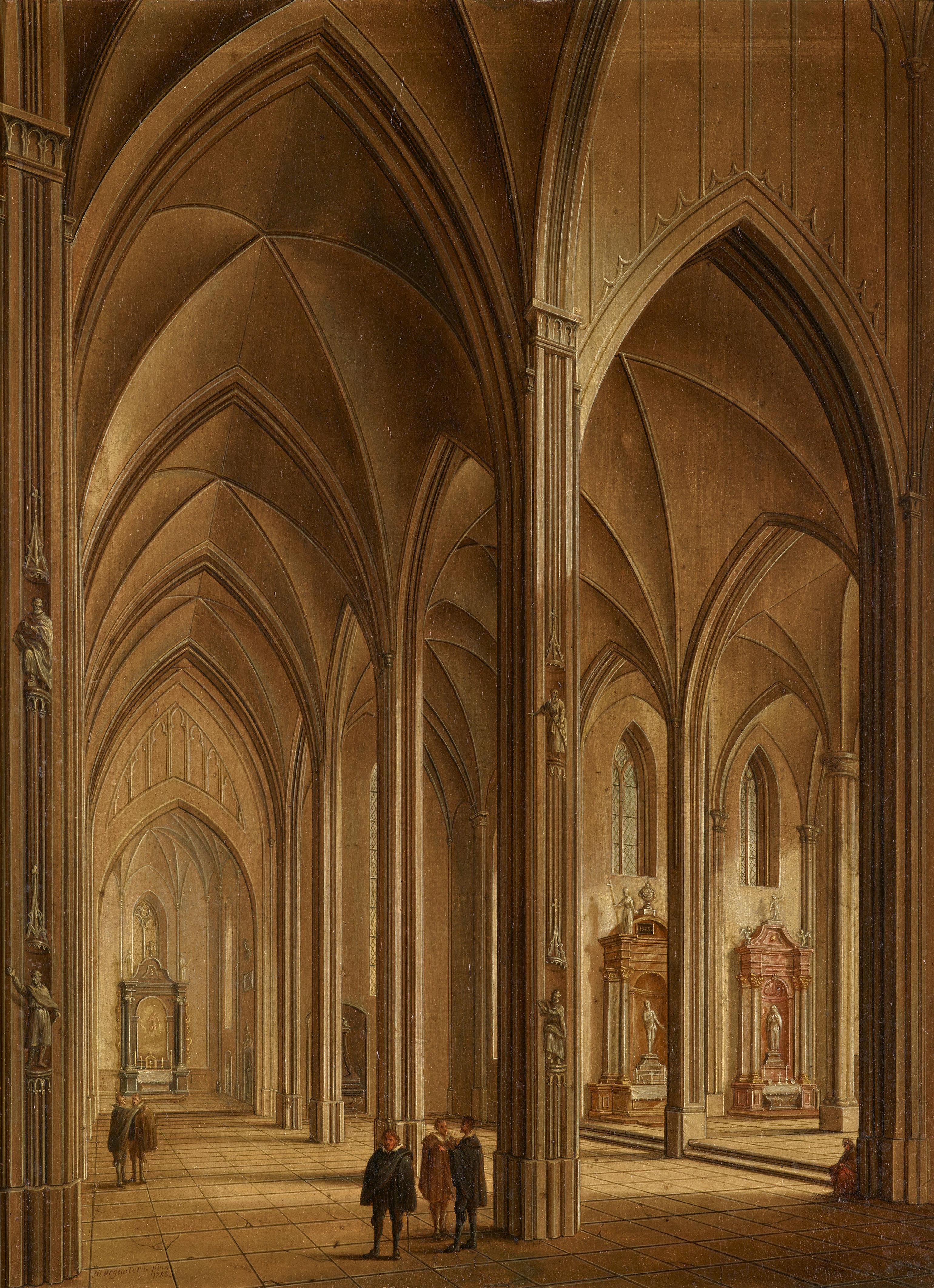 Johann Ludwig Ernst Morgenstern - Interior of a Gothic Church - image-1
