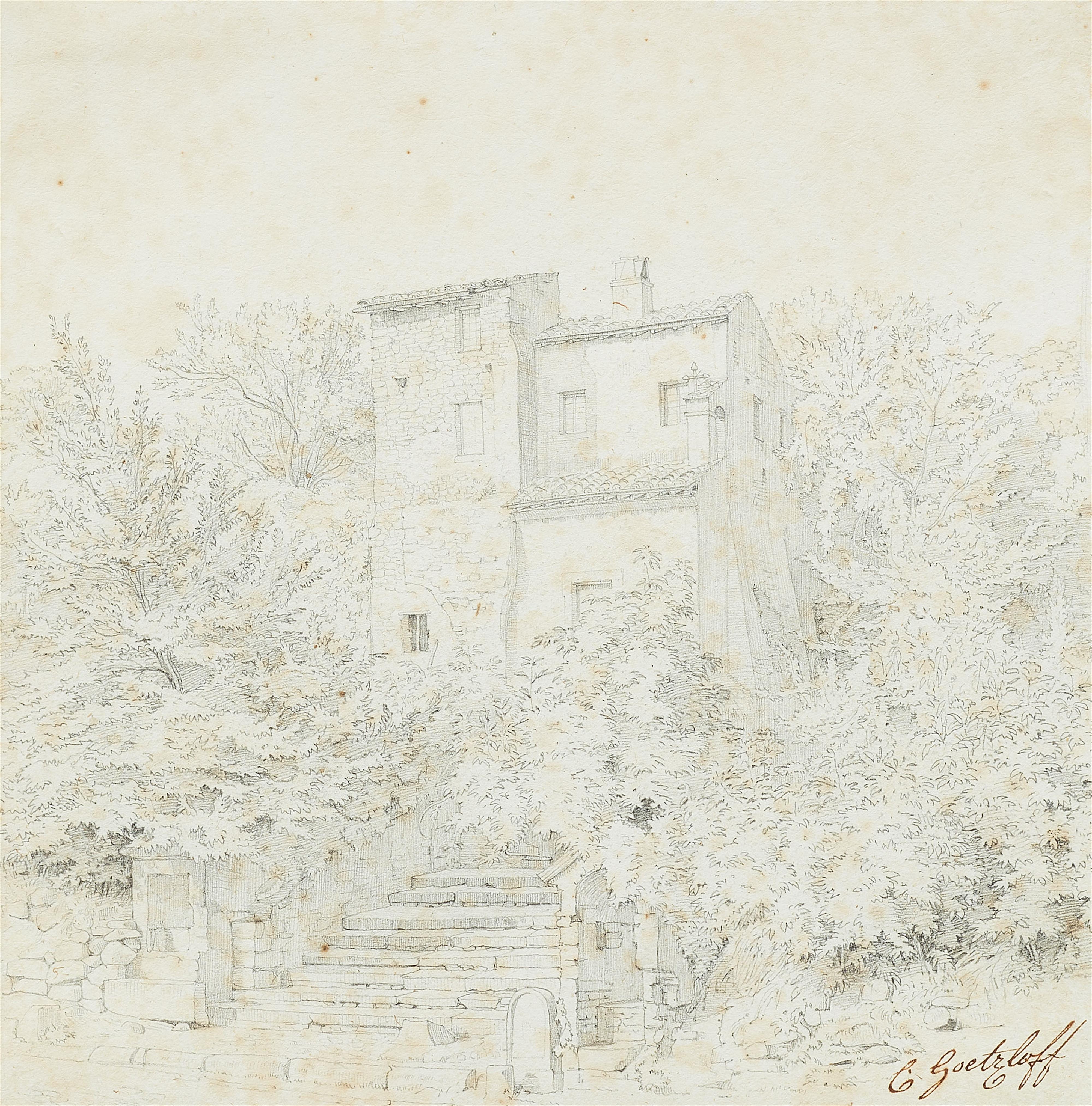 Carl Wilhelm Götzloff - The Oratorio del Crocifisso on the Via Appia near Albano - image-1