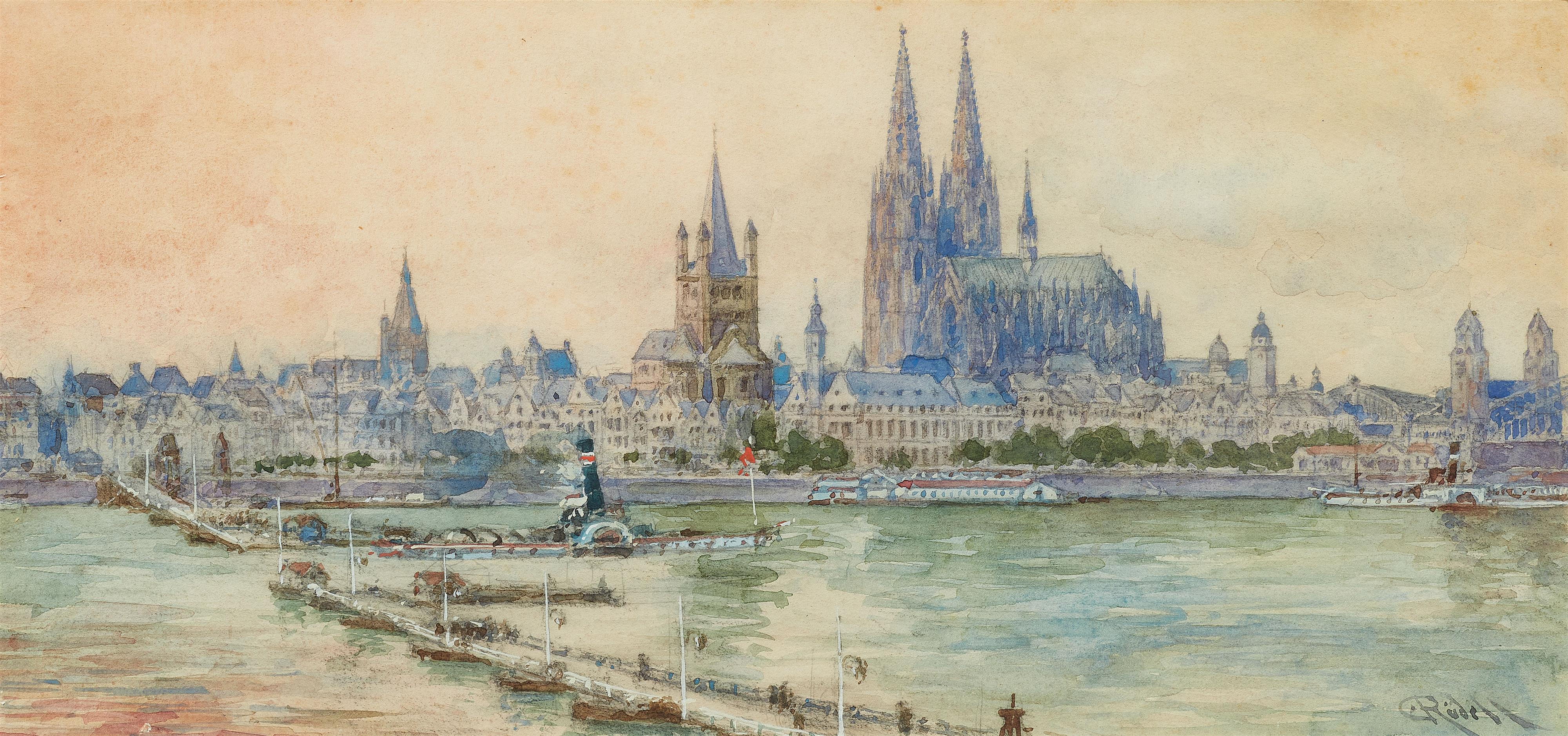 Carl Rüdell - View of the old city of Cologne - image-1