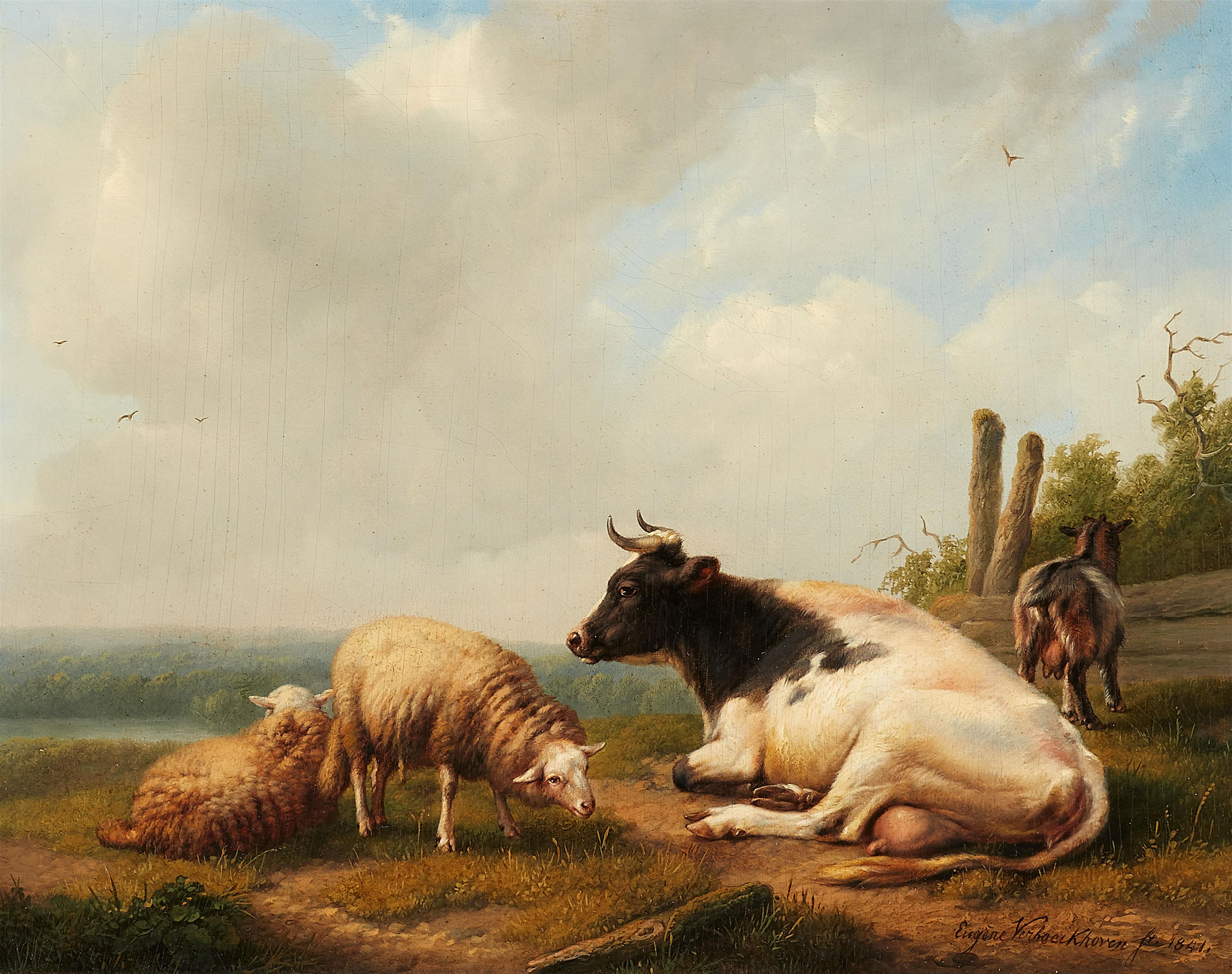 Eugène-Joseph Verboeckhoven - In the Meadow - image-1