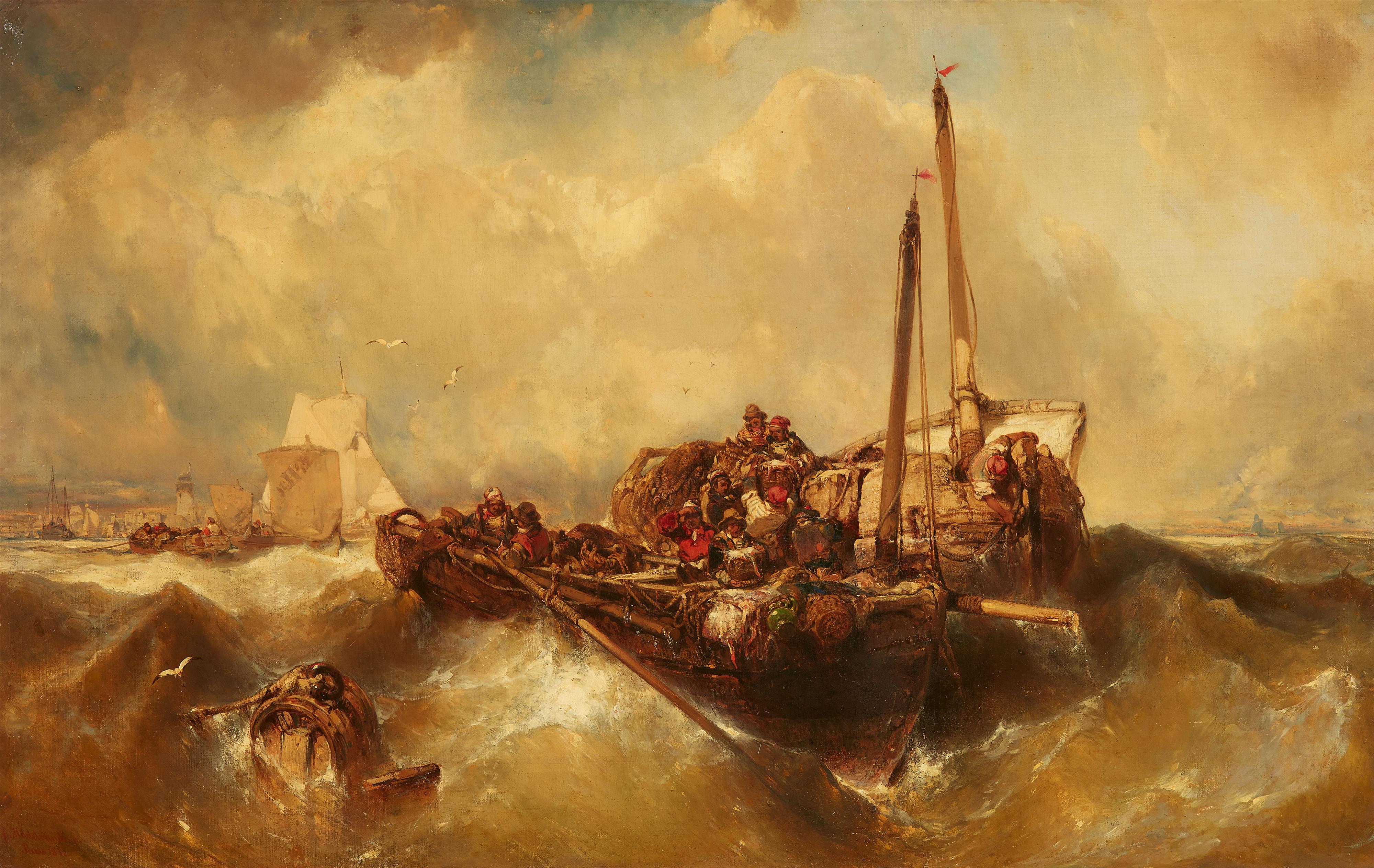 Eduard Hildebrandt - Stormy seas off the coast of Hastings - image-1