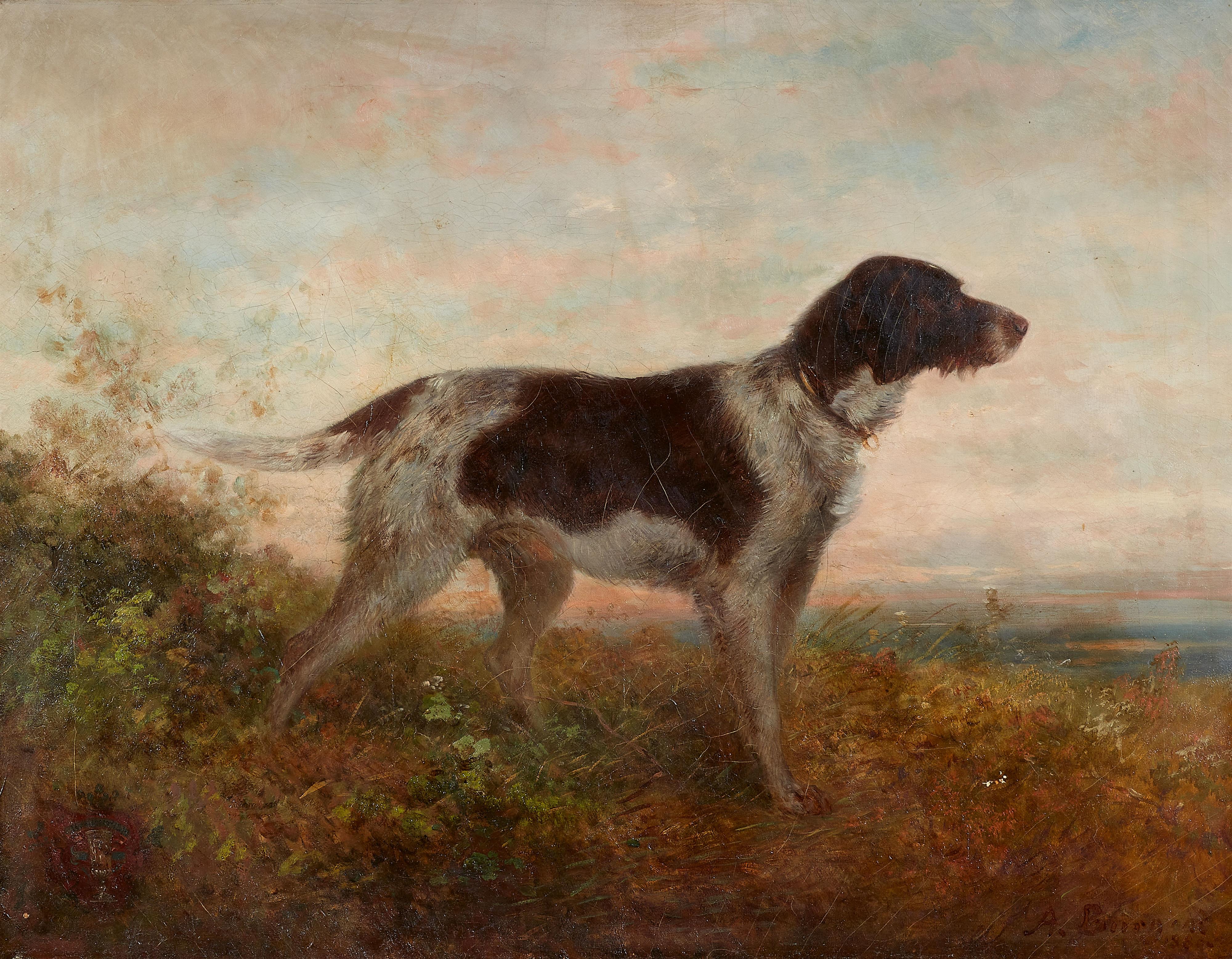 Anton Burger - Hunting Dog in a Landscape - image-1