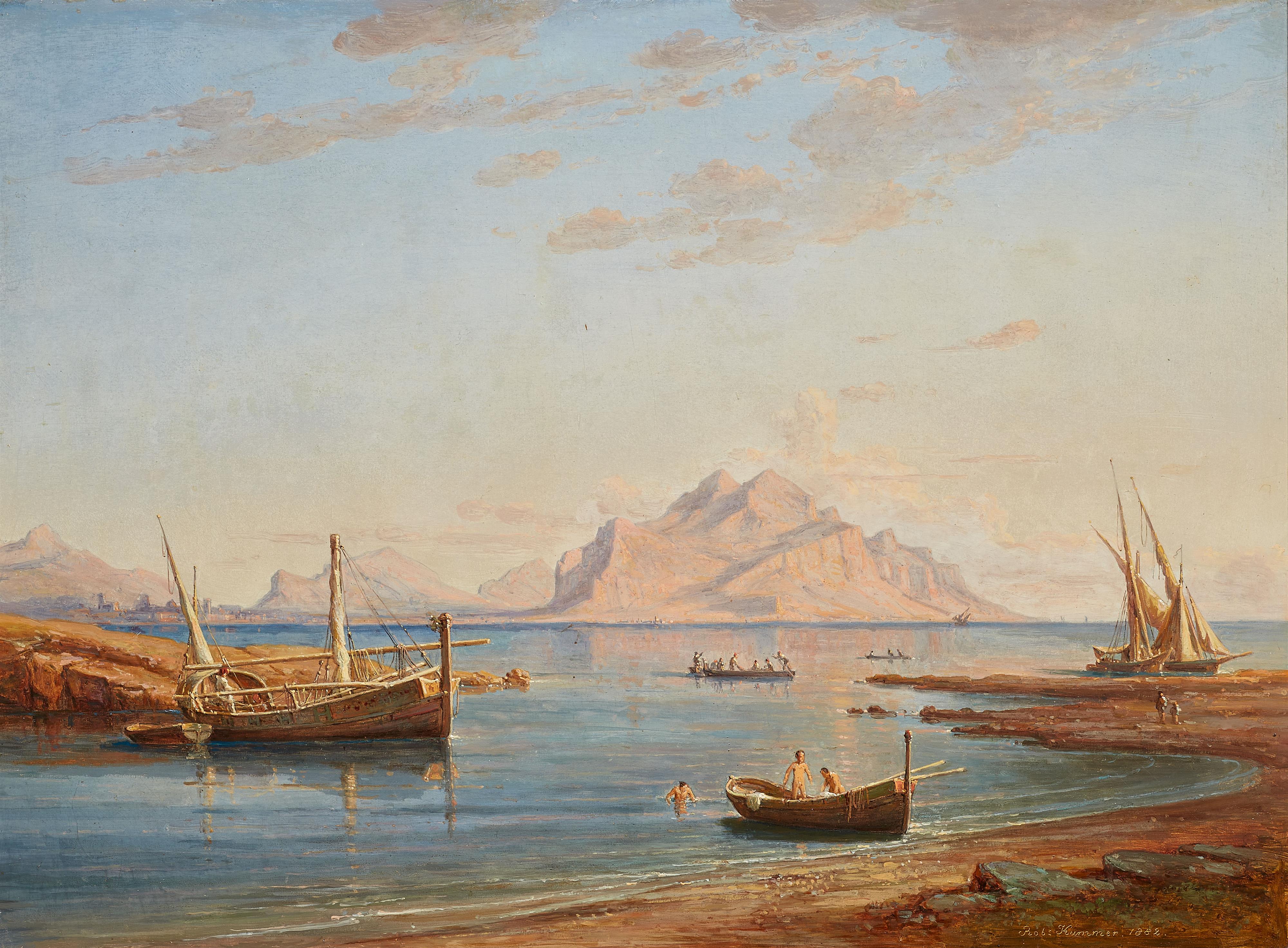 Robert Kummer - Sicilian coastal landscape with a view of Monte Pellegrino - image-1