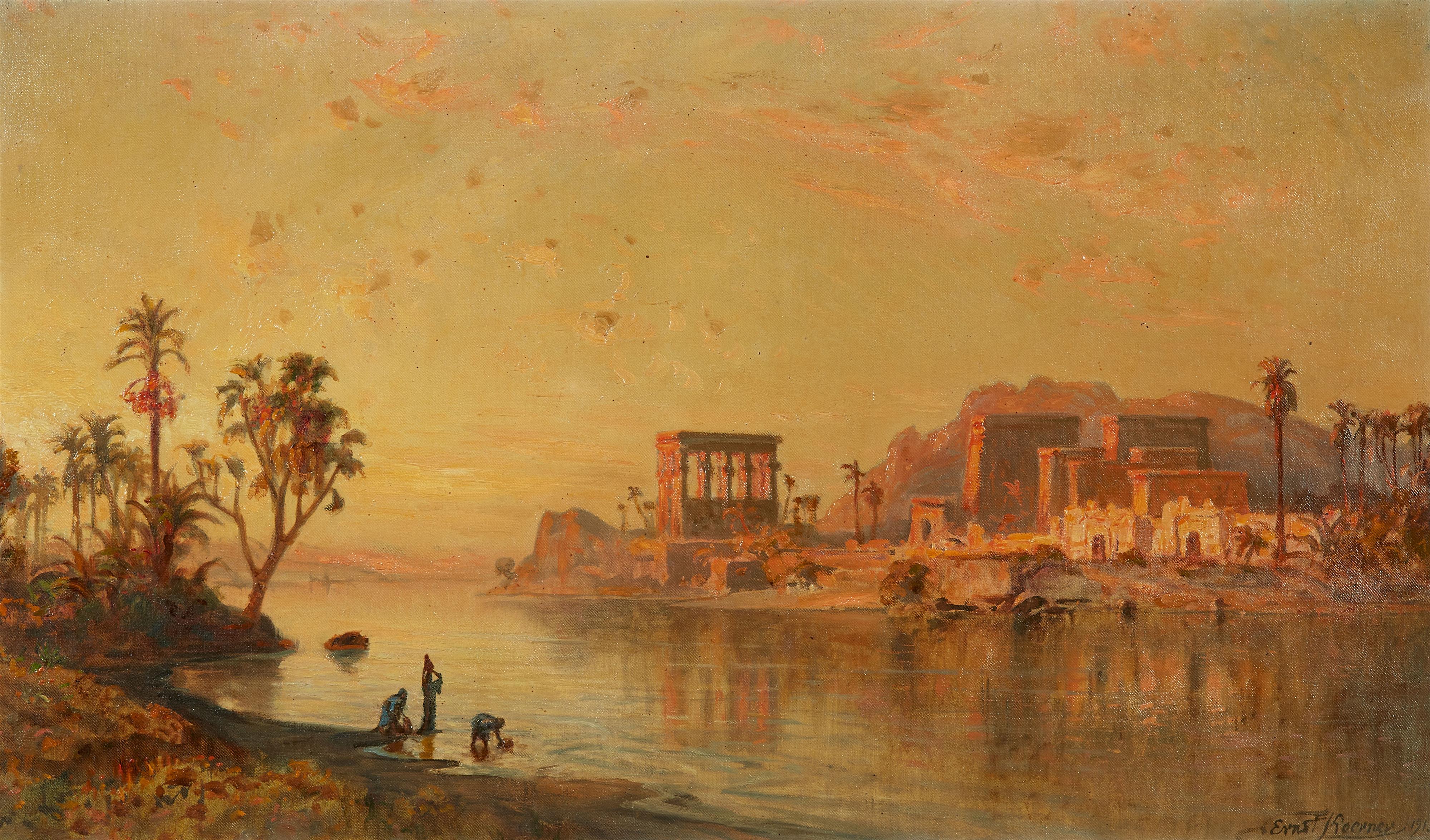 Ernst Körner - View of the Island of Philae in the Nile Valley - image-1