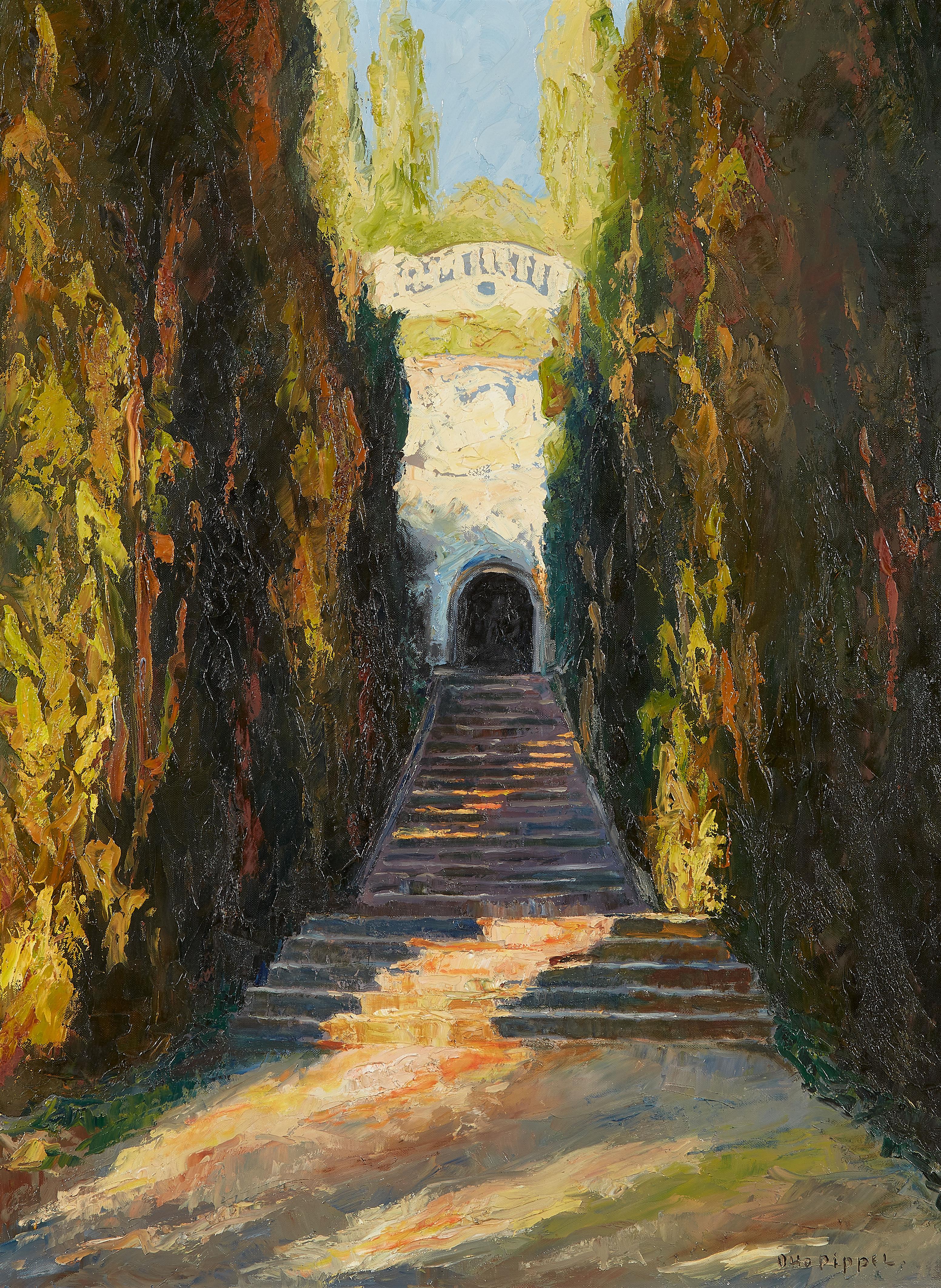 Otto Pippel - Steps Leading to a Grotto in a Park - image-1